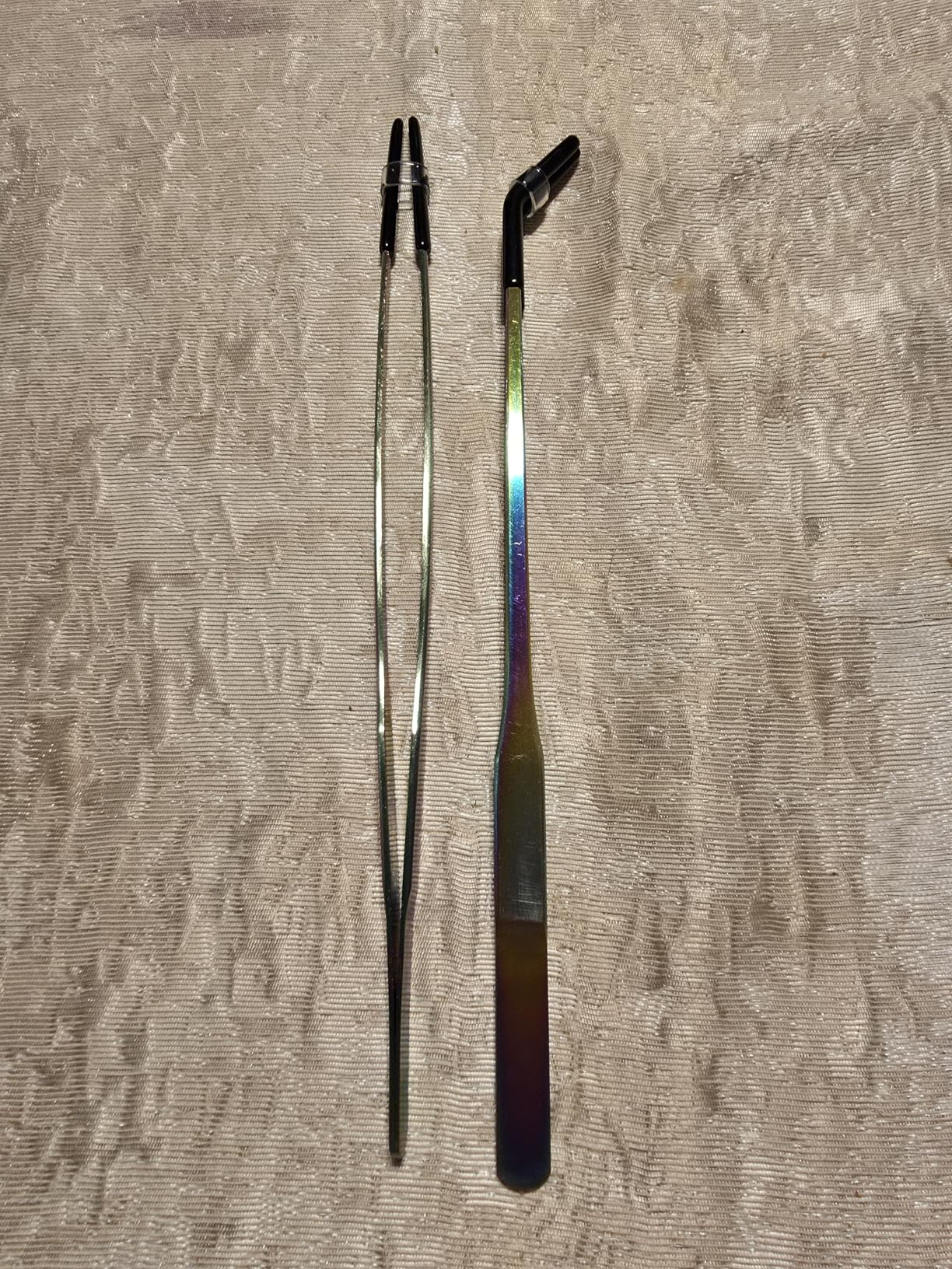 OLIISS Stainless Steel Reptile Feeding Tongs with Rubber Tip - 10.6