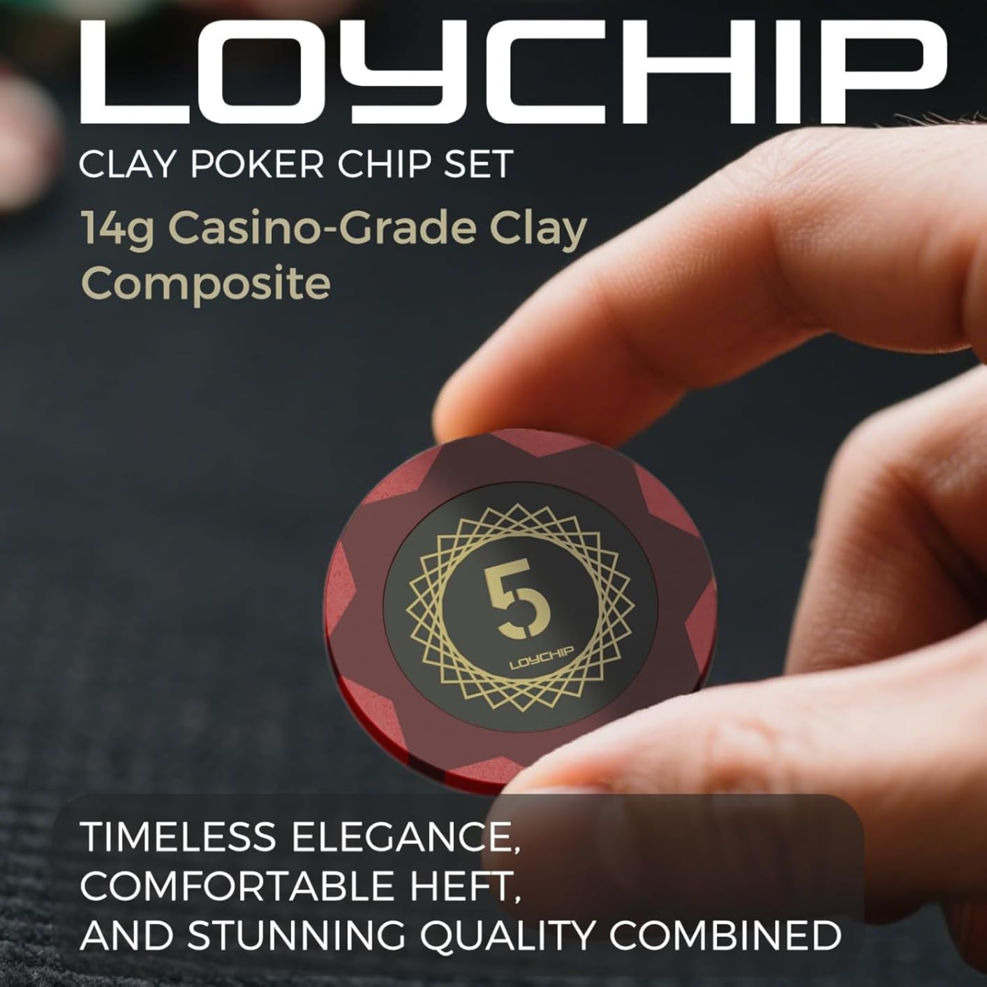 500 Piece Poker Chip Set Texas Holdem Blackjack 14g Heavy Clay Composite Numbered Chips with Aluminum Case 2 Decks Playing Cards Dice Dealer Small Big Blind Buttons for Adult Casino Night customer photo 1