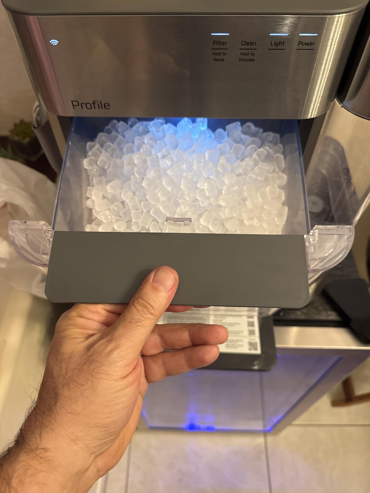 GE Profile Opal 2.0 Ultra Nugget Ice Maker with Side Tank and Scale Inhibiting Filter, Scoop Included, 38 lbs in 24 Hours, Pellet Ice Machine with WiFi & Smart Connected, Stainless Steel customer photo 1