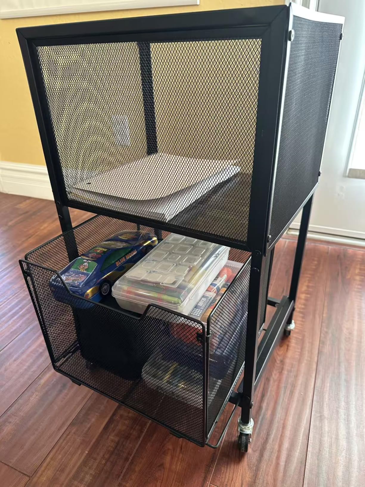 Rolling File Cabinet with Adjustable Dividers, Vertical Filing Cabinet with Storage Drawer on Lockable Wheels, Hanging File Organizer Beside Under Desk for Office, Home(Patent Pending) customer photo 1