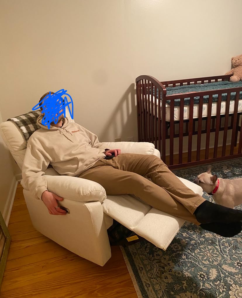 Davinci Suzy Glider Recliner Nursery Chair - GREENGUARD Gold, FSC & Certi-PUR US Certified - Ultra-Comfy Glider Rocking Chair for Soothing Baby & Relaxing - Manual, 360° Swivel - Cozy Cream Boucle customer photo 1