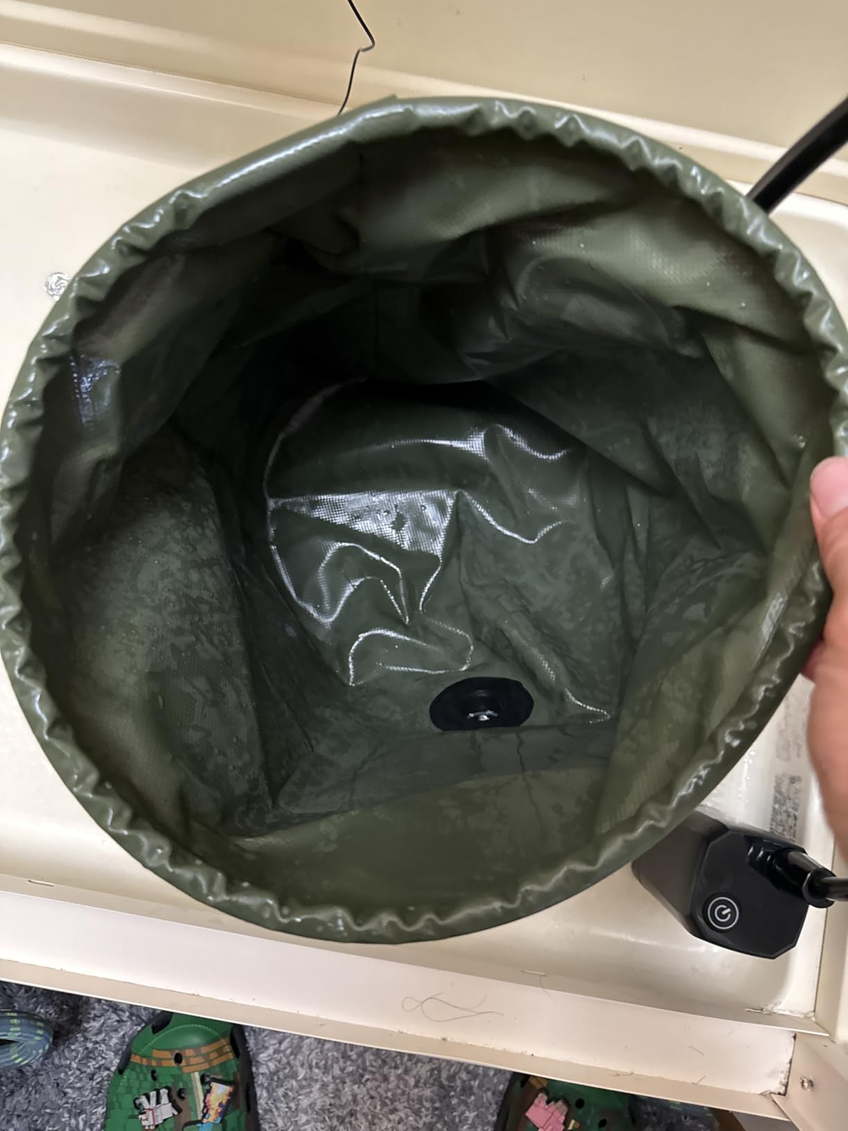 Portable Shower for Camping, 6000mAh Rechargeable Camp Shower Pump with Large Capacity Foldable Bucket, Filtered Shower Head, Outdoor Camp Shower Pump for Hiking, RV, Traveling, Car Washing, Pet Bath customer photo 2