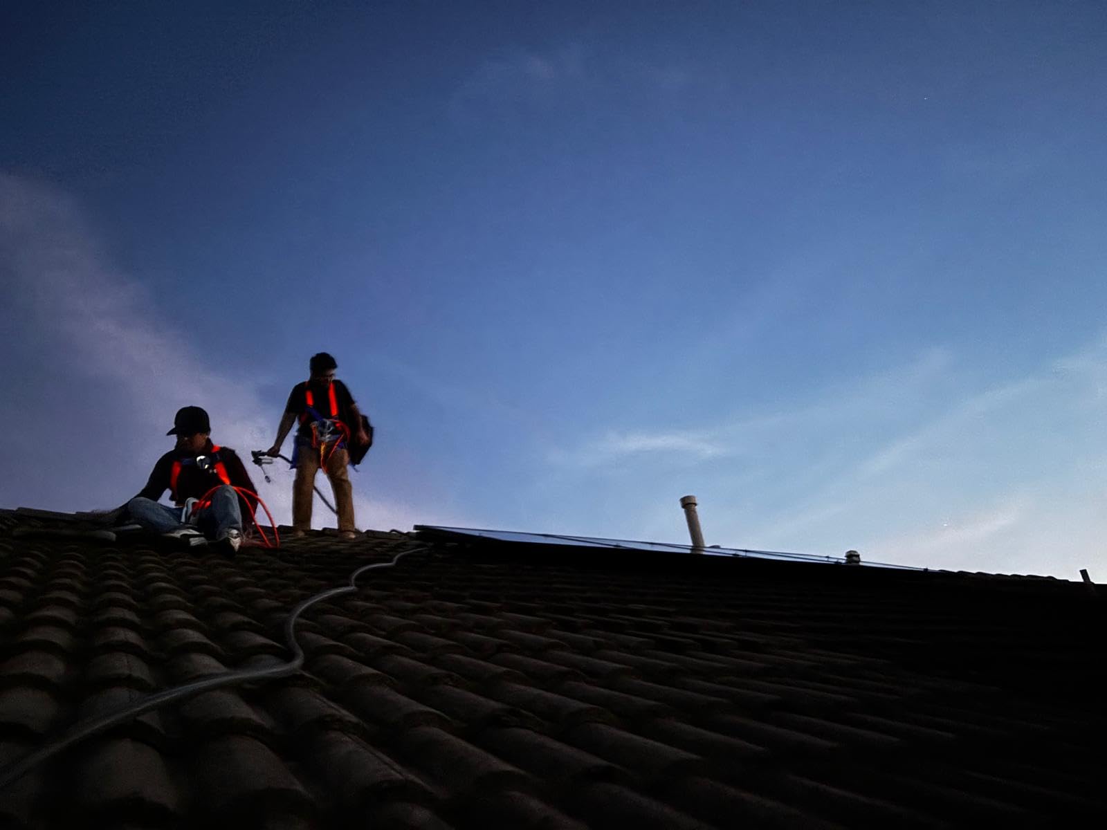 TRSMIMA Safety Harness Fall Protection - Men Construction Full Body Harness Kit for Work with Shock Absorbing Lanyard Tongue Buckle ANSI Orange customer photo 1