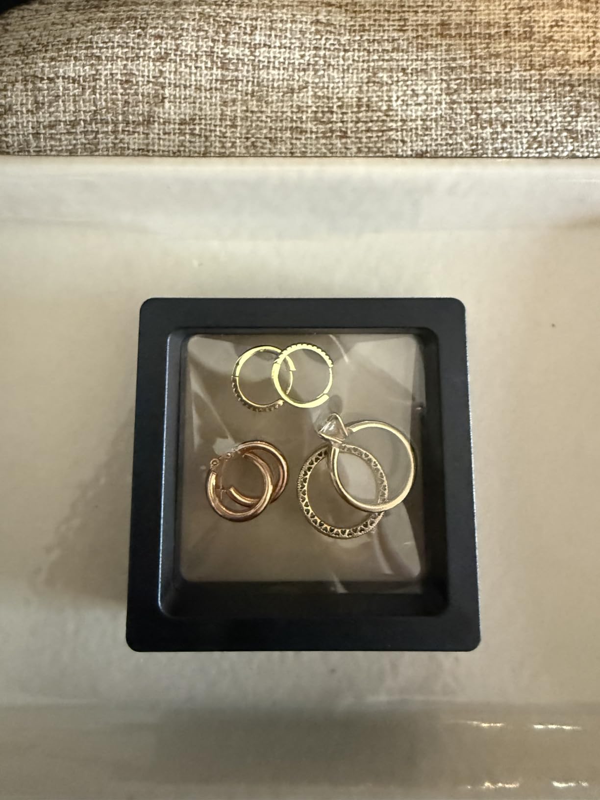 Black 3D Floating Frame Display Set of 10 - Challenge Coin Holder & Floating Display Case for AA Medals, Military Medals, Coins Collection, Jewelry, Badges - 2.75 x 2.75 x 0.78 Inches Each customer photo 1