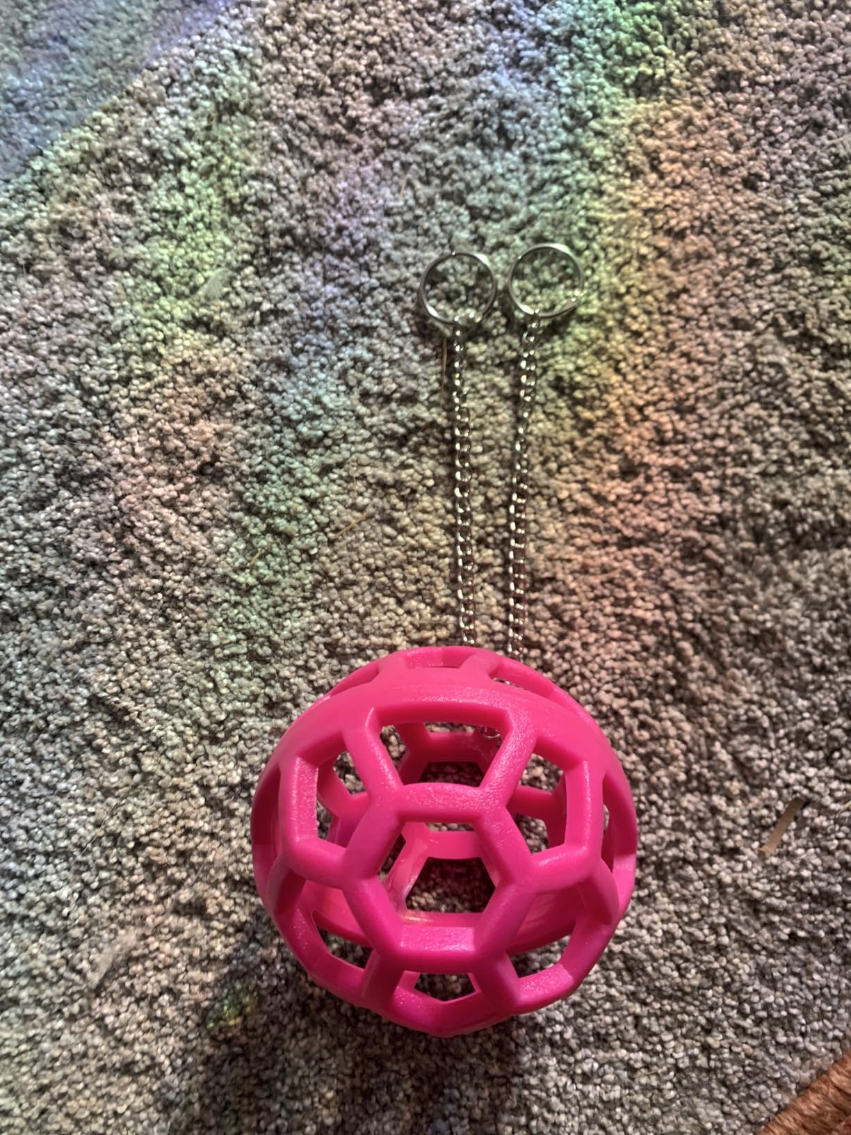 Rabbit Treat Ball Bunny Enrichment Toys with Stainless Steel Hanger Set, Veggie Feeding Rabbit Ball Toy for Bunny Squirrel Hedgehog Tortoise Guinea Pig Rabbits, Pets Treat Balls Accessories (Blue) customer photo 1