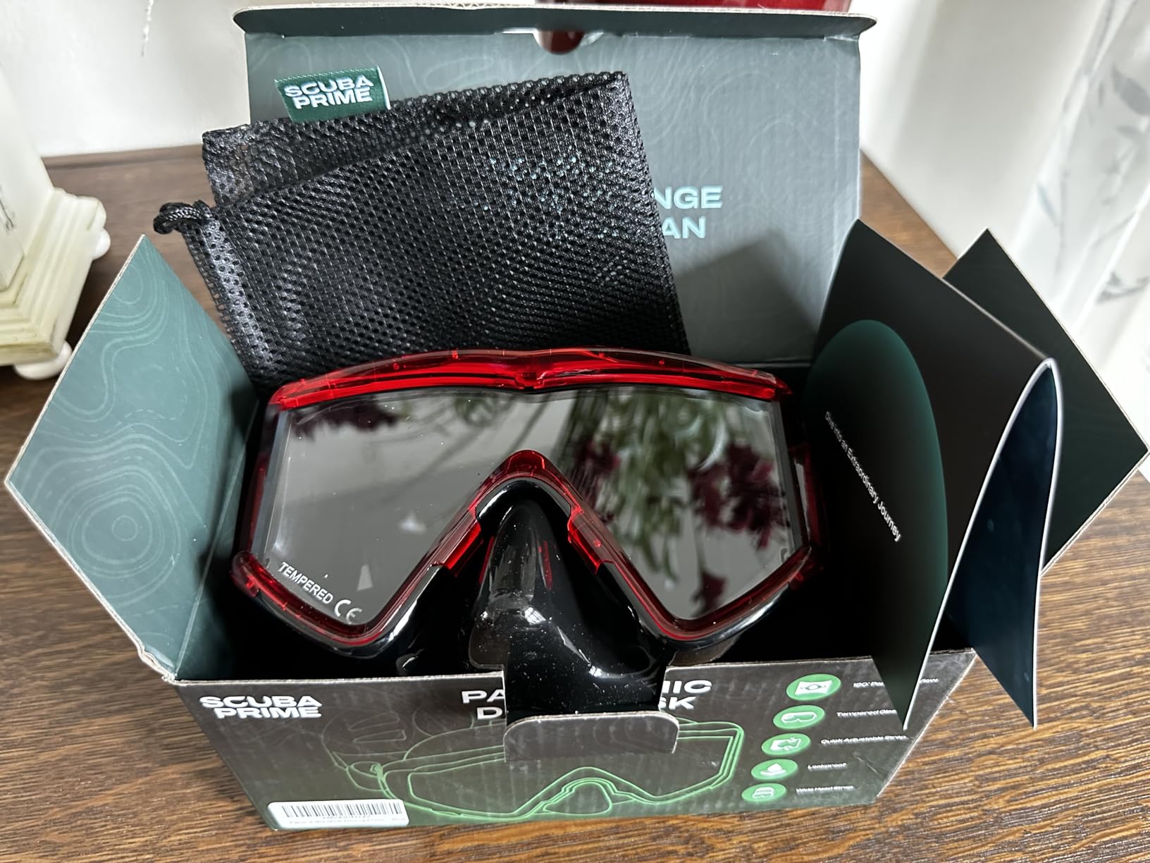 Pano 3 Scuba Diving Mask, Tempered Glass Snorkel Mask Three-Window Scuba Mask No-Leak Dive Mask Silicone Skirt Diving Mask for Snorkeling and Scuba Use customer photo 2