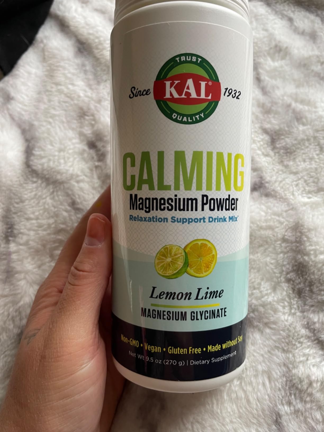 KAL Calming Magnesium Glycinate Powder Plus Citric Acid - Unflavored - Nervous System, Bone and Relaxation Support Drink Mix - No Sugar - 60-Day Guarantee, 40 Servings, 8.5 OZ customer photo 2