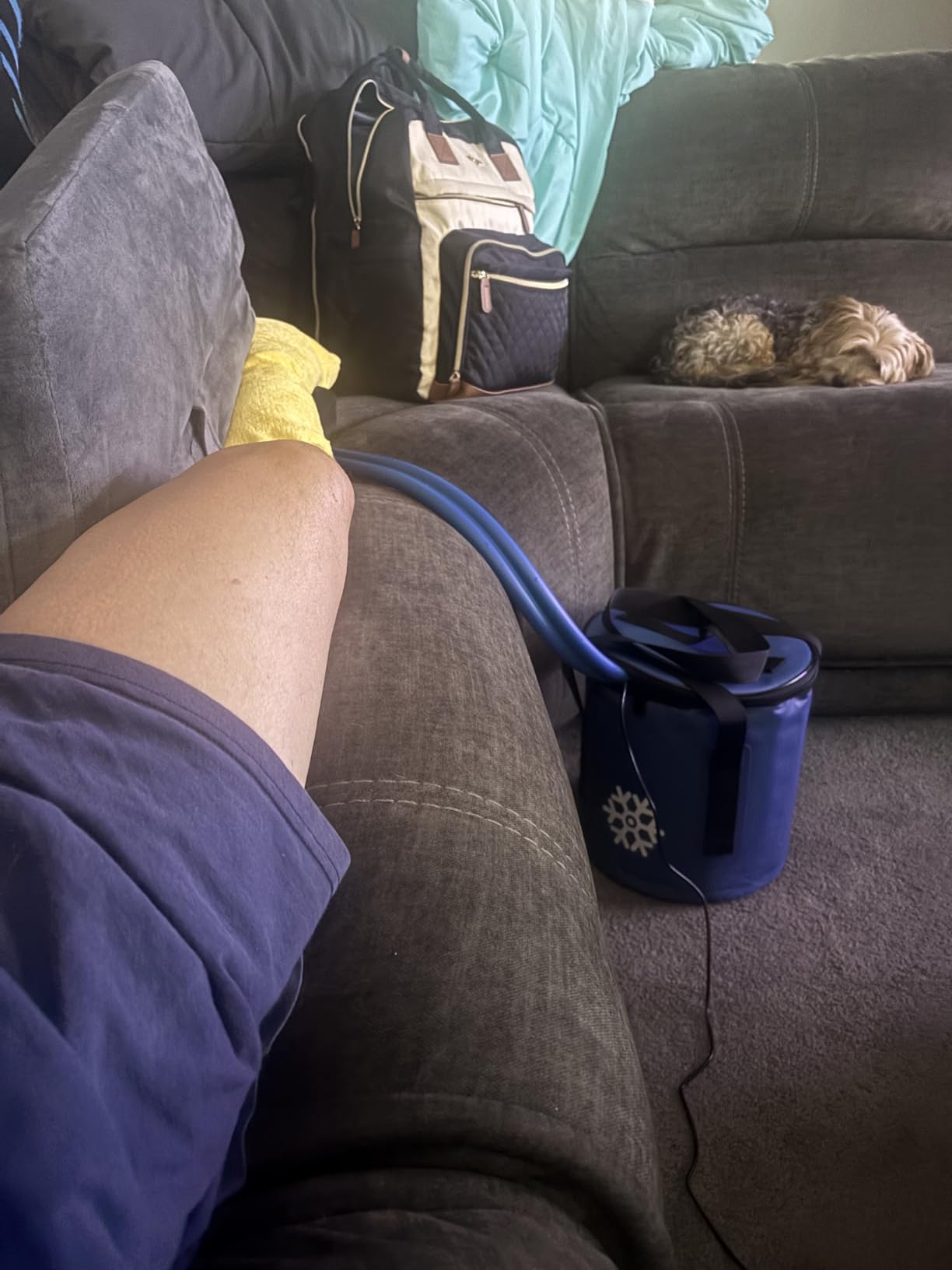 Ice Machine for Knee After Surgery 2.0, Portable Cold Therapy Machine for Knee Replacement, Ice Therapy for Post Surgery, Cryotherapy System, Ice Compression Pack Wrap for Injuries Recovery customer photo 2