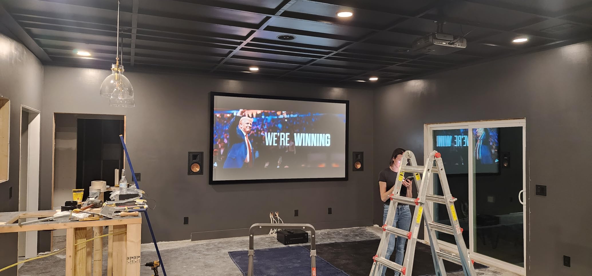 W4100i 4K HDR Smart Home Theater Projector, 3200 Lumens, 100% DCI-P3, Rec.709, Factory-Calibrated, Android TV with Netflix, 4-Way Lens Shift, HDR10+ & HLG Support, LED Long Lifespan customer photo 1