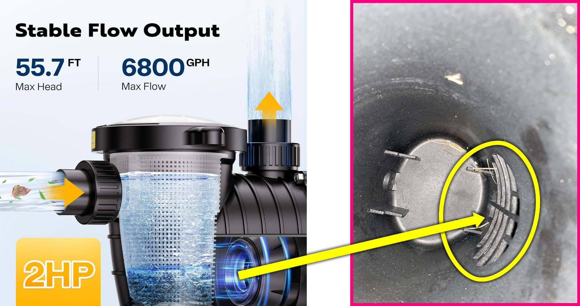 VIVOHOME 2.0HP 115V Variable Speed Pool Pump, Self-Priming Energy Saving, 1.5