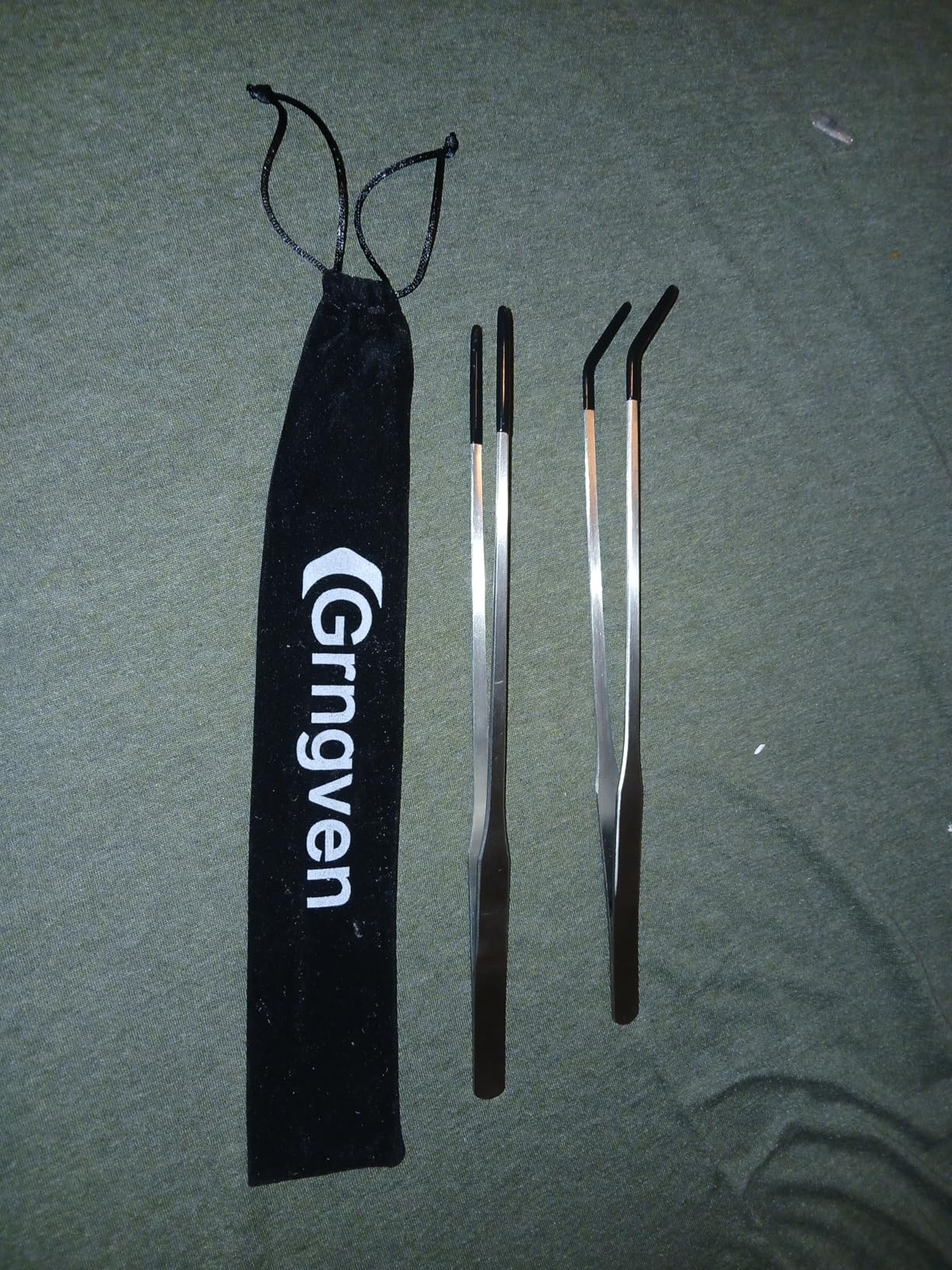 2PCS Stainless Steel Reptile Feeding Tongs with Rubber Tip, 10.6