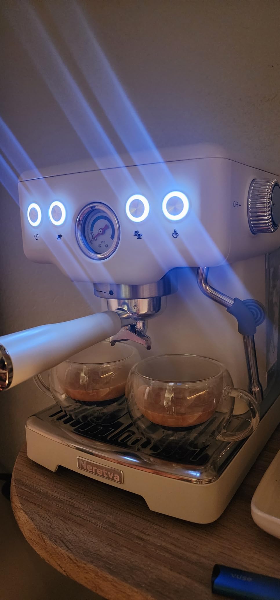 Neretva Espresso Machine, 15 Bar Espresso Coffee Machine with Visible Pressure Gauge Professional Espresso Maker with Milk Frother & Stainless Steel customer photo 2