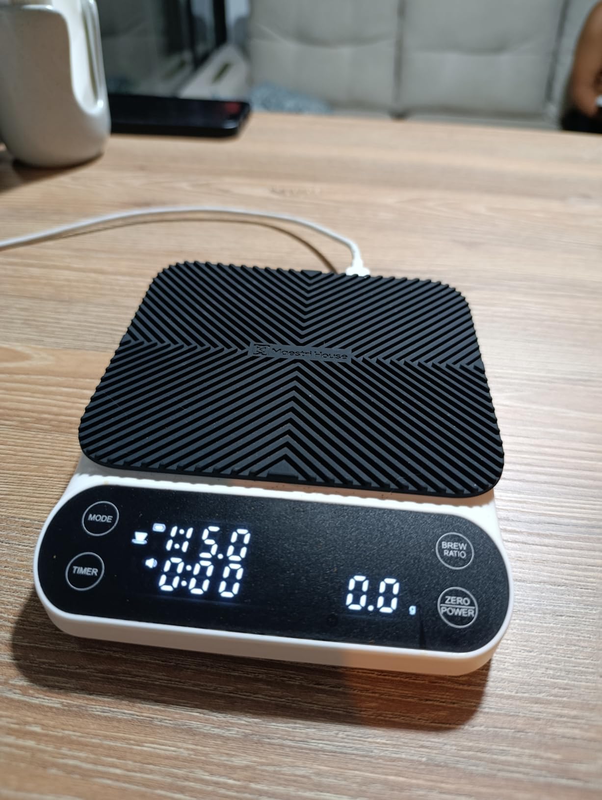 Maestri House S3 Coffee Scale with Timer, 3kg/0.1g Rechargeable Digital Scale, 3 Brew Modes, Adjustable Ratios & Flow Rate Display, Barista-Grade for Pour-Over, Espresso, French Press - Black customer photo 1