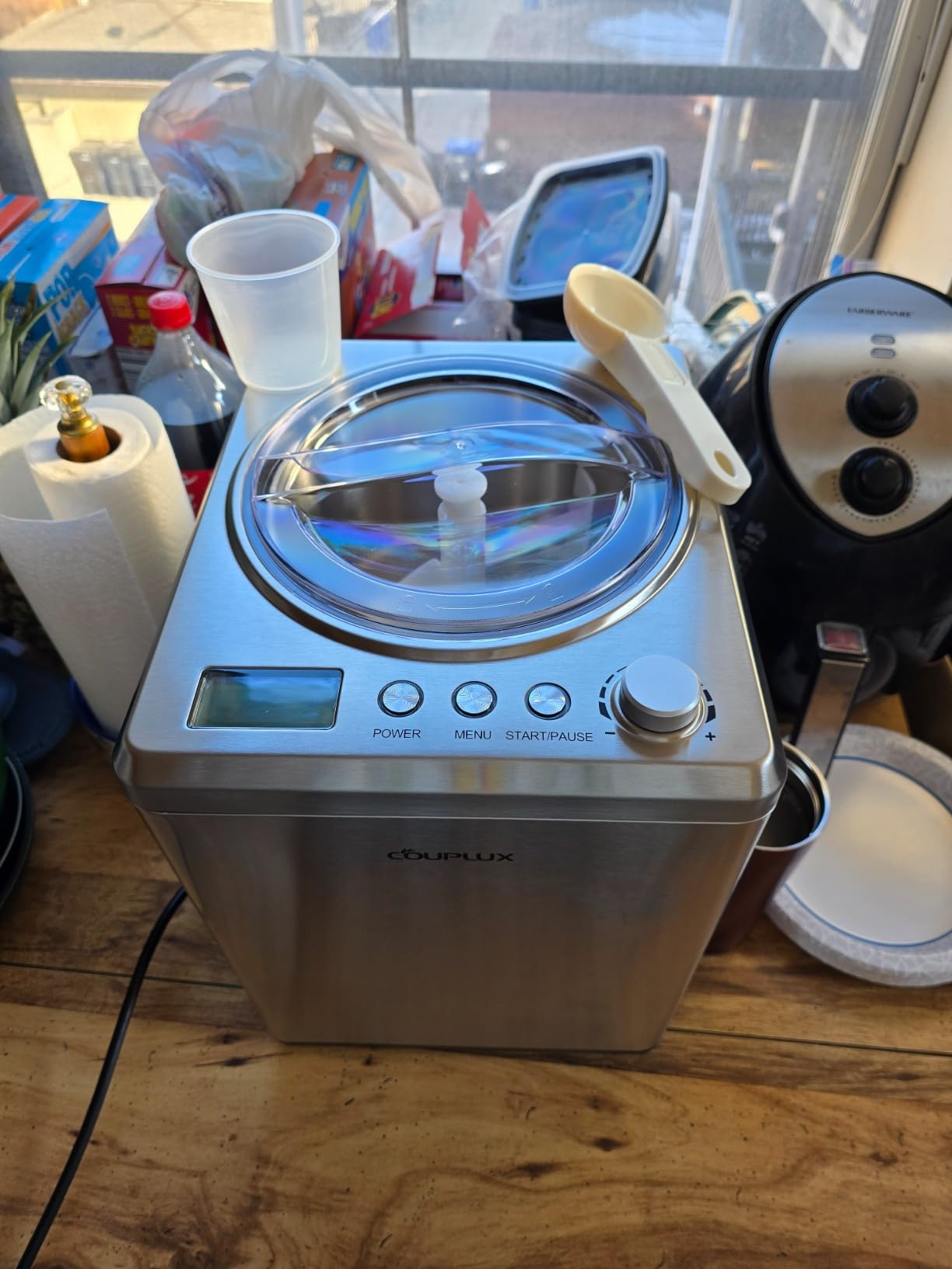 Ice Cream Maker, Fastest Freezing 2.1QT Ice Cream Machine with Built-in Compressor Easy Operate & Clean Automatic Ice Cream Maker Machine All Stainless Steel, LCD Display customer photo 1