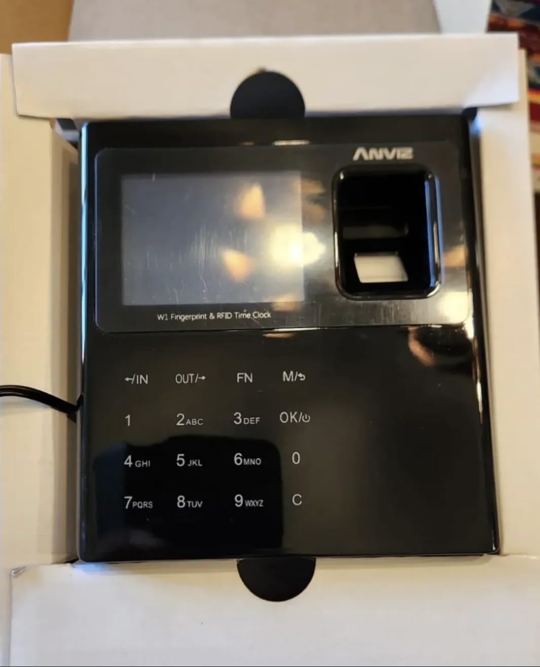 ANVIZ Time Clocks for Employees Small Business - Forever Free Cloud Software - W1 Pro Fingerprint Biometric Clock in and Out Attendance Machine, Black customer photo 1