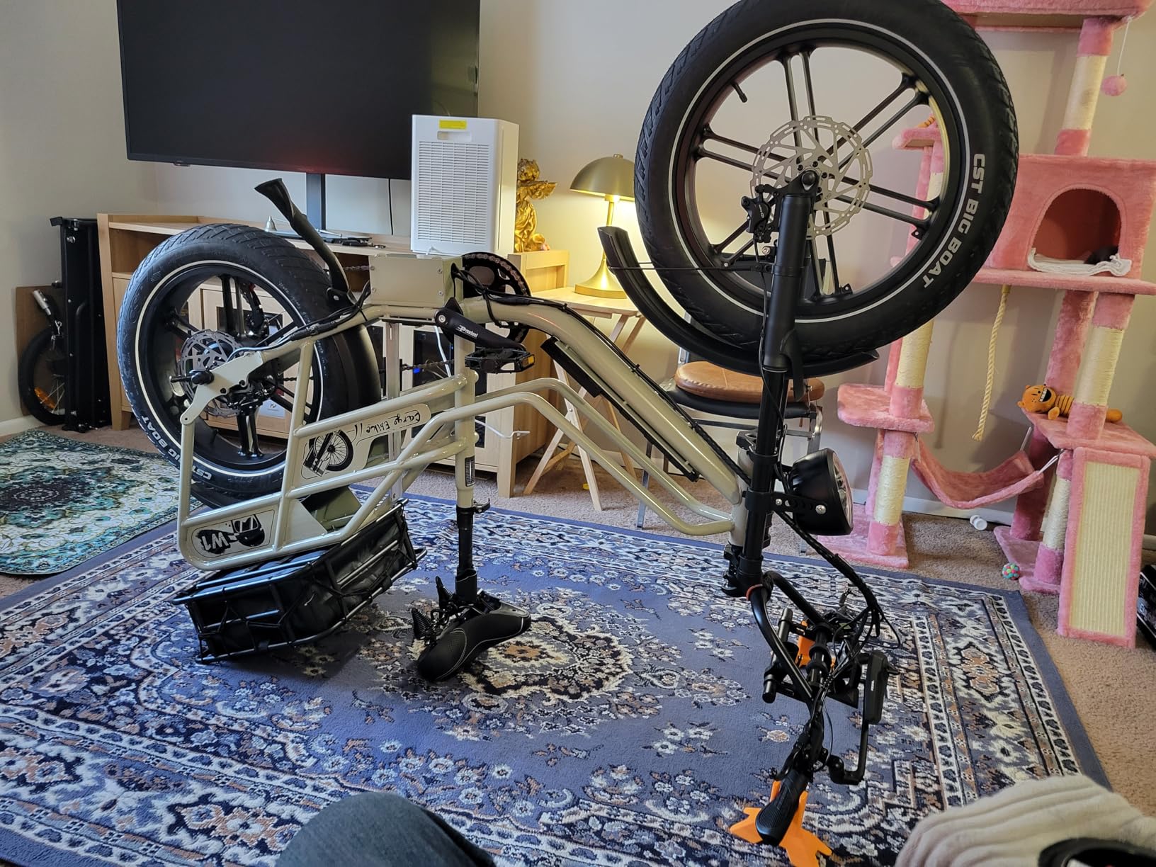 Dual Battery Electric Bike for Adults, 160 Miles Long Range Cargo Ebike with 48V 60AH Removable 2880WH Battery, 1450W Peak Motor 34MPH Electric Bicycle, 20