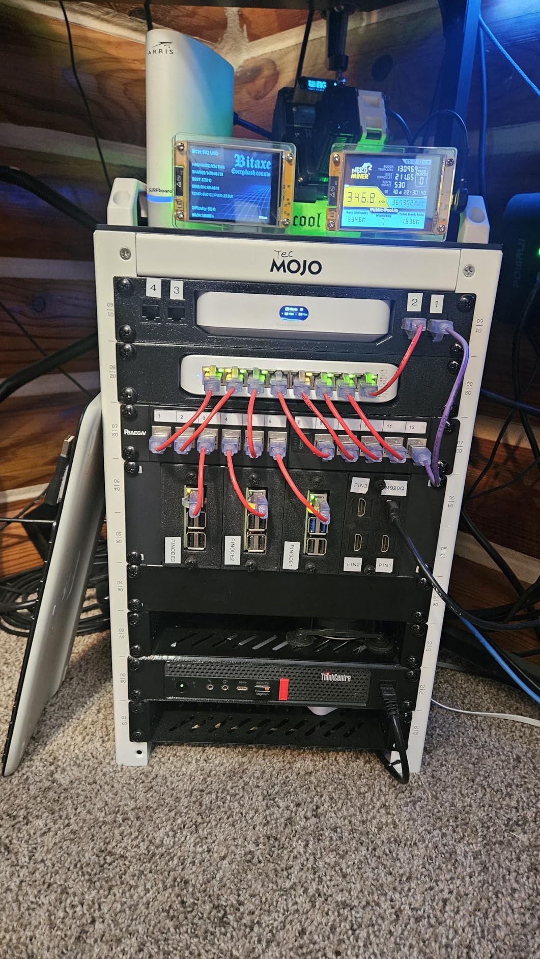 Tecmojo 6U Network Rack, 10 inch Mini Server Rack with 2 Side Translucent Panels & 2 Top Handles, 7.87 inch Deep, for 10 inch IT Equipment & A/V Devices, White customer photo 2
