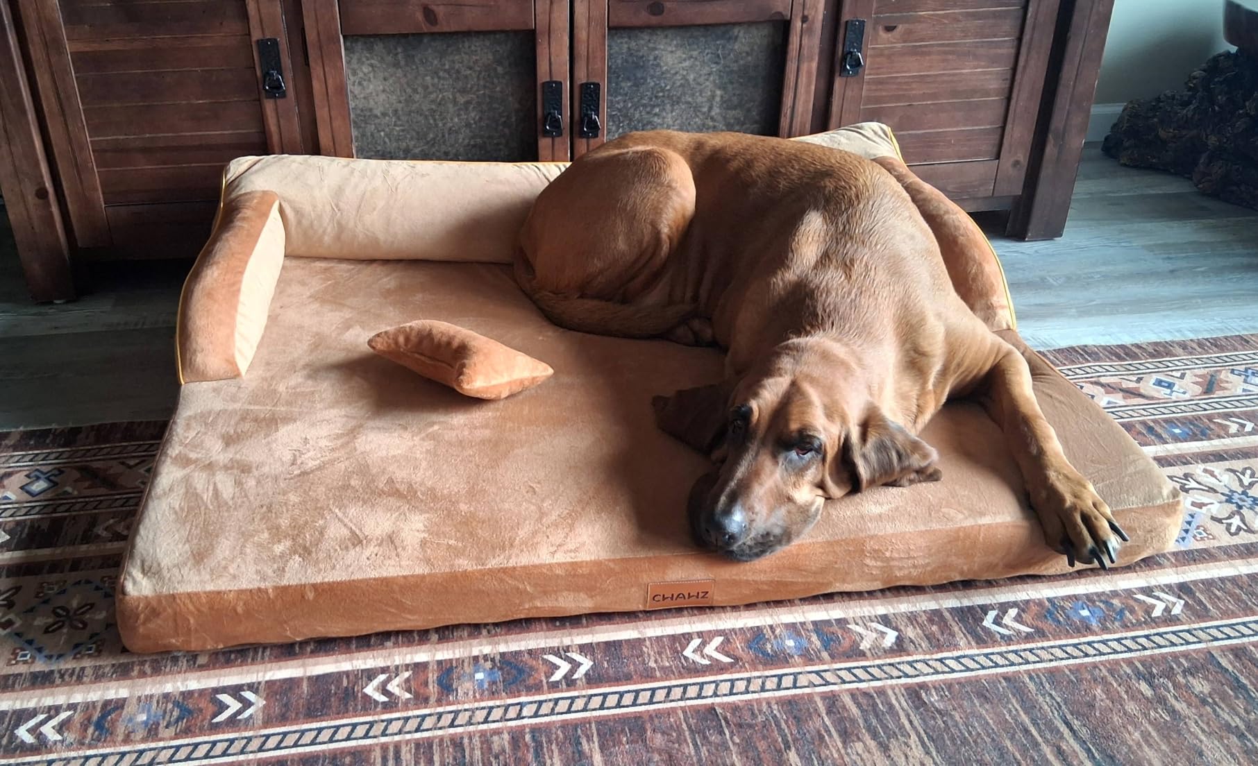 XL Orthopedic Dog Bed, Extra Large Dog Bed, Dual-Sided Pet Cooling Beds with Memory Foam Washable Cover Nonslip Bottom, Waterproof XLarge Pet Couch Beds with Bolsters, Light Grey customer photo 1