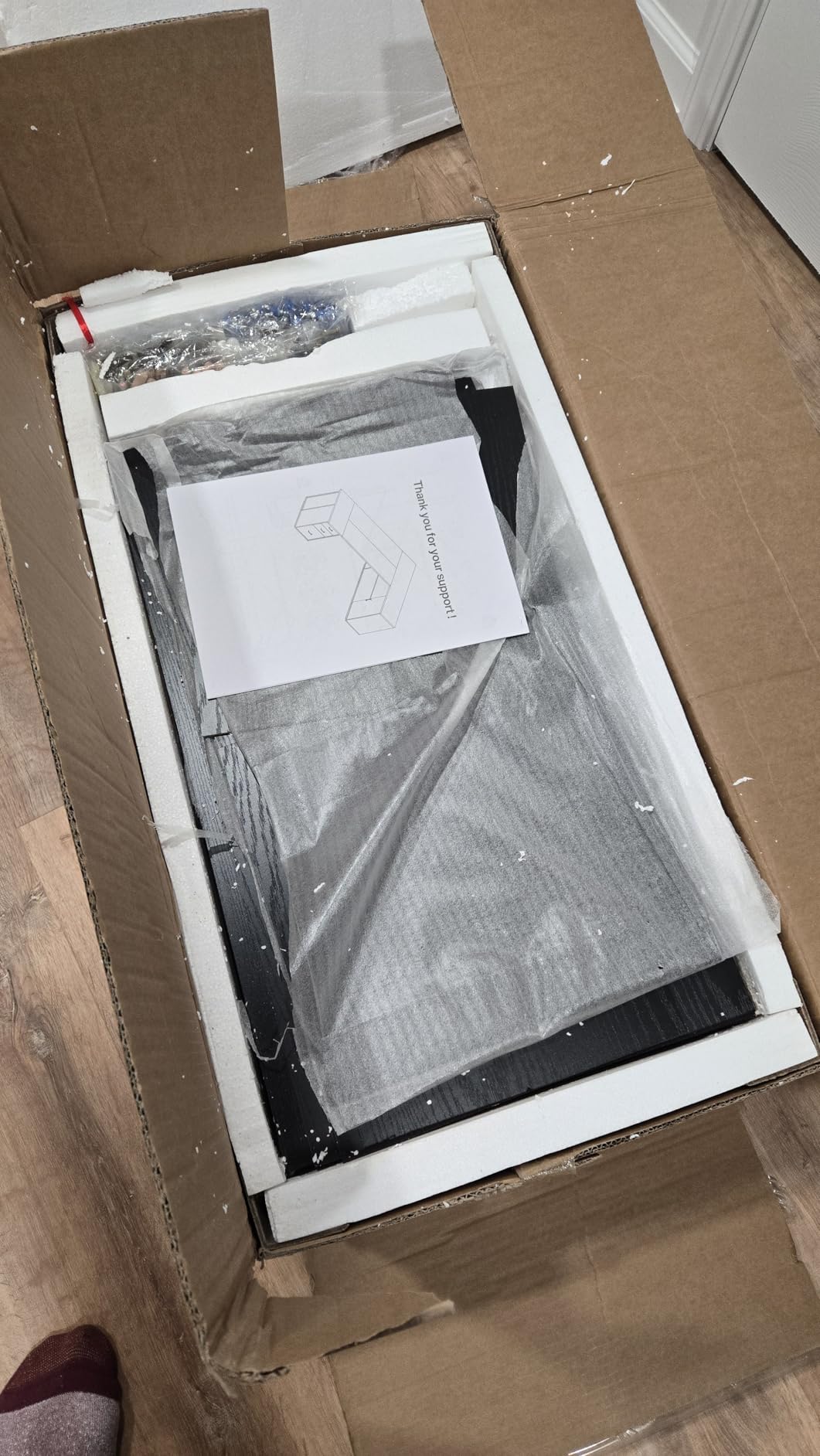 Tribesigns 85.8-Inch L-Shaped Executive Office Desk with File Drawers & Storage Cabinet, Professional Corner Computer Desk Extra Large Business Workstation with Adjustable Shelves (White&Walnut) customer photo 1