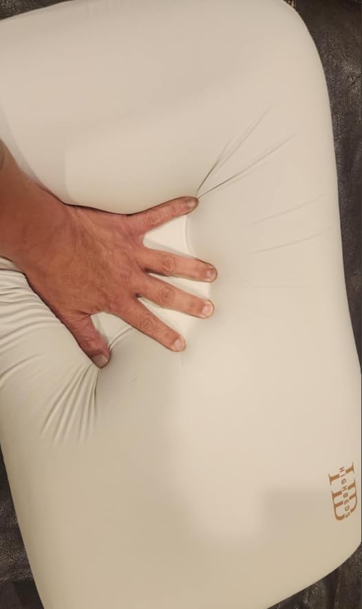 Side Sleeper Pillow - Soft Ergonomic Cervical-Neck-Pillow for Neck Pain Relief, Ice Silk Zipperless Pillowcase, Eco Friendly and Durable Material (White) customer photo 2