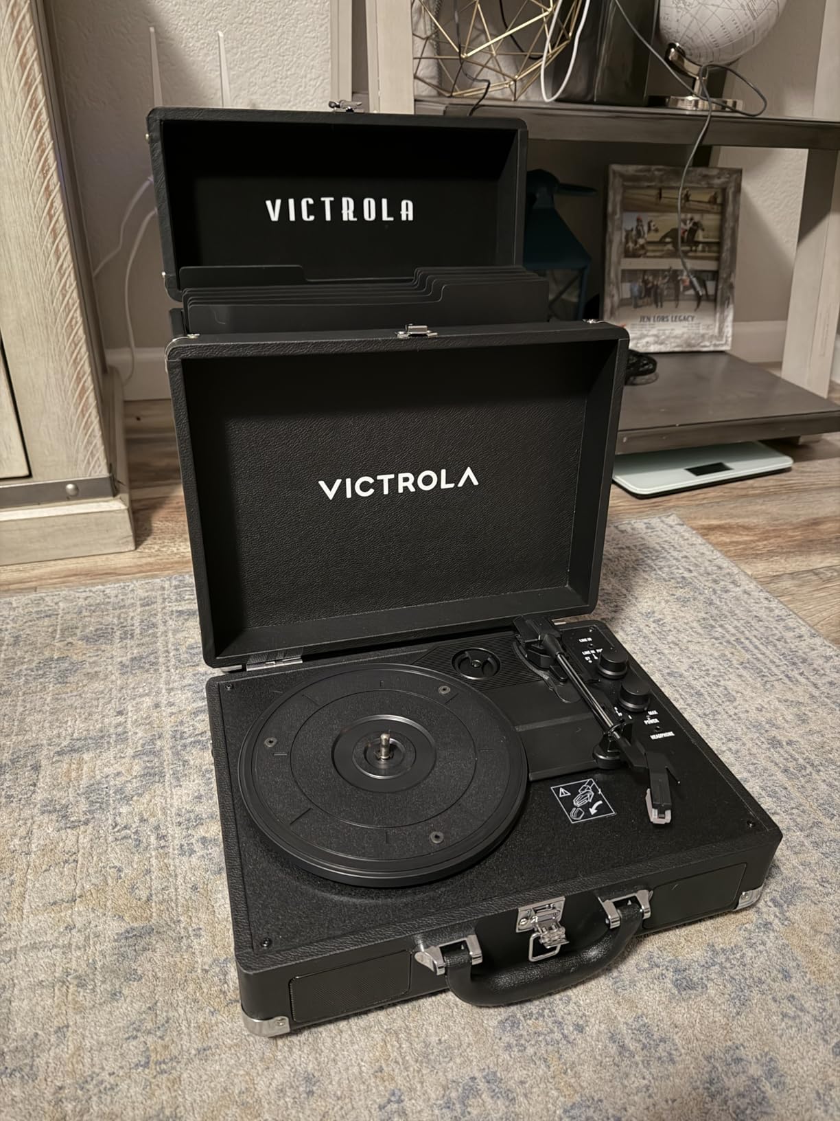 Victrola Journey II (2025 Model) - Bluetooth Suitcase Record Player - Built-in Stereo Speakers with Enhanced Bass, 3-Speed Turntable, Bluetooth Input and Output, RCA & Headphone Outputs (Black) customer photo 1
