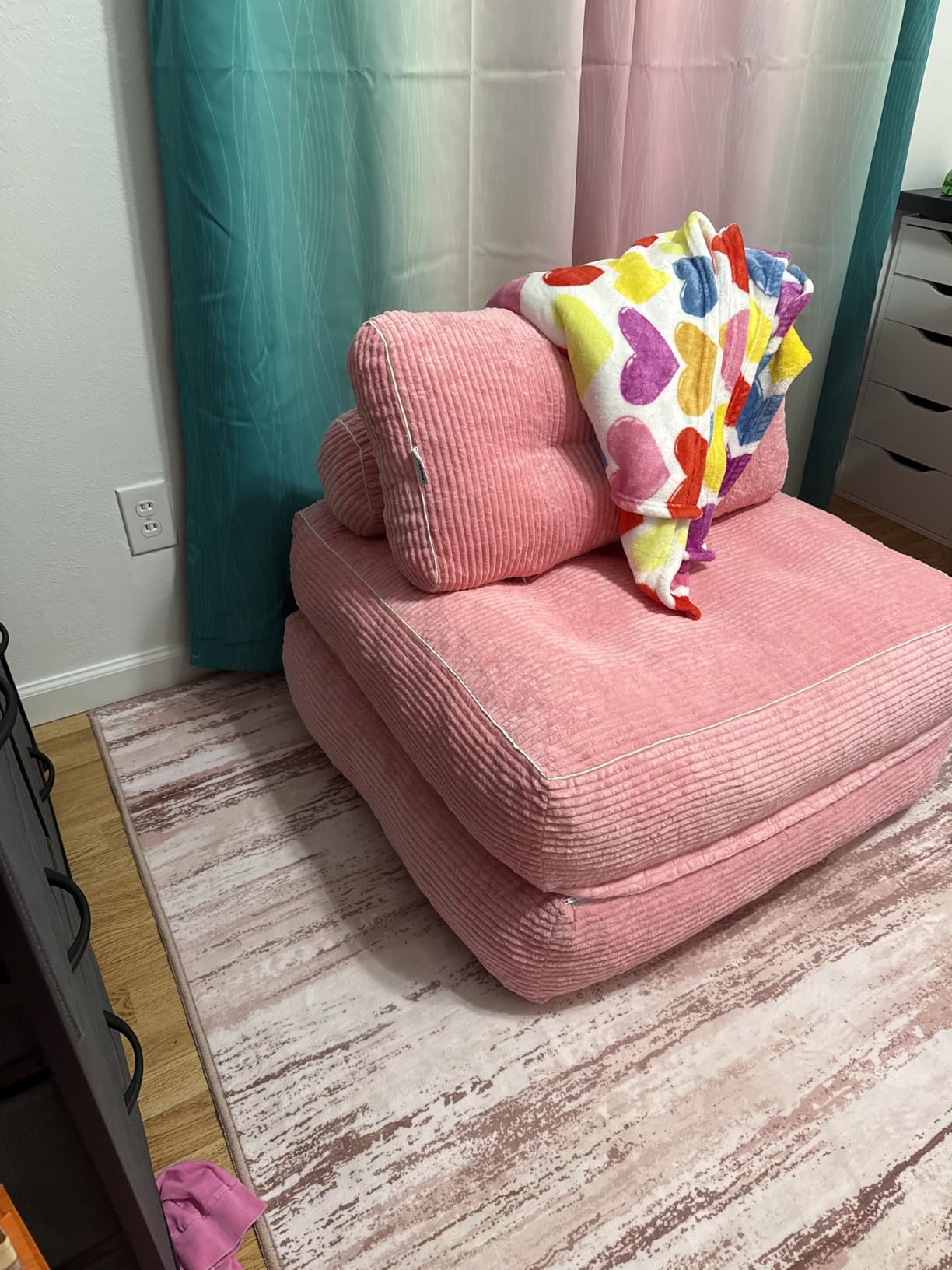 HABUTWAY Folding Sofa Bed, Convertible Sleeper Chair Bed w/Dual-Pillow & Handle, Foldable Floor Sofa Lounge w/Back Support for Living Room, Bedroom, Apartment, Office, Single, Beige customer photo 1