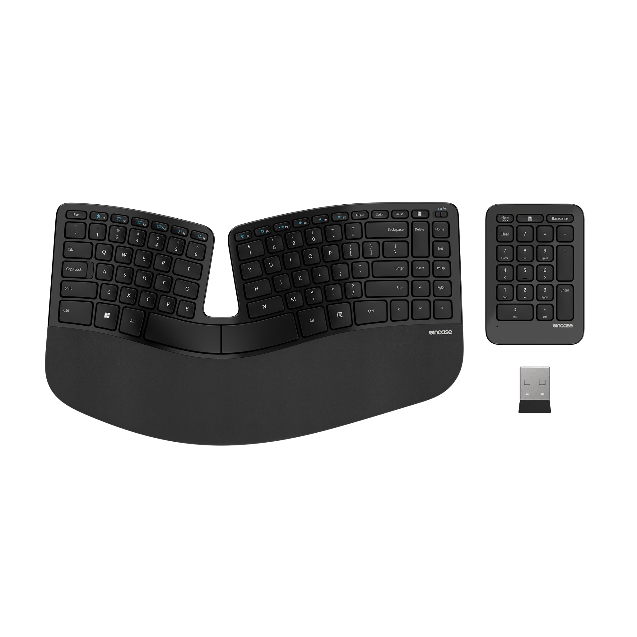 Incase Sculpt Ergonomic Keyboard - Designed by Microsoft - Split Keyset Design, Palm Rest, Contoured Layout, One-Touch Windows Button, AES 128-Bit Encryption, Includes Separate Number Pad - Black customer photo 1