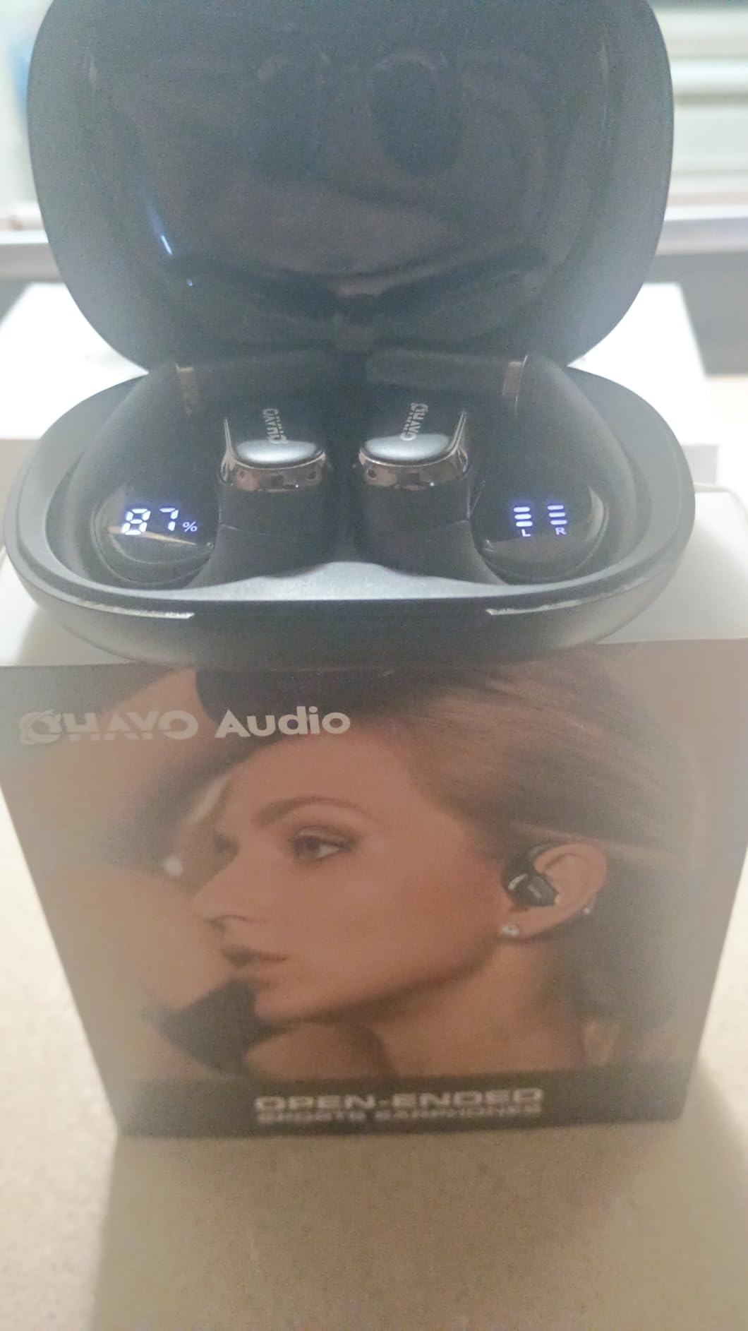 OHAYO Open Ear Headphones,Over Ear Earbuds with Ergonomic Earhook,Bluetooth Headphones 5.4 with Smart Digital Display,40H Playtime,IPX6 Waterproof,Touch Control Operate Fit Cycling,Running,Workout customer photo 1