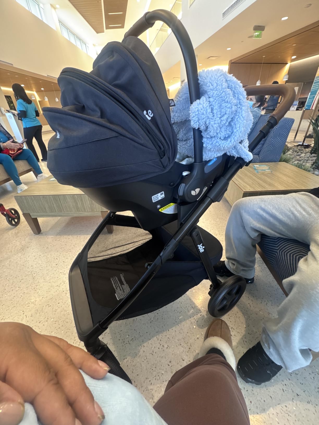 Joie Ginger and Mint Latch Travel System - 4-in-1 Travel System with Base-Free Infant Car Seat & Stroller, Built-in Latch for Easy Install and an Included All-Terrain Stroller (Shale Dark) customer photo 1