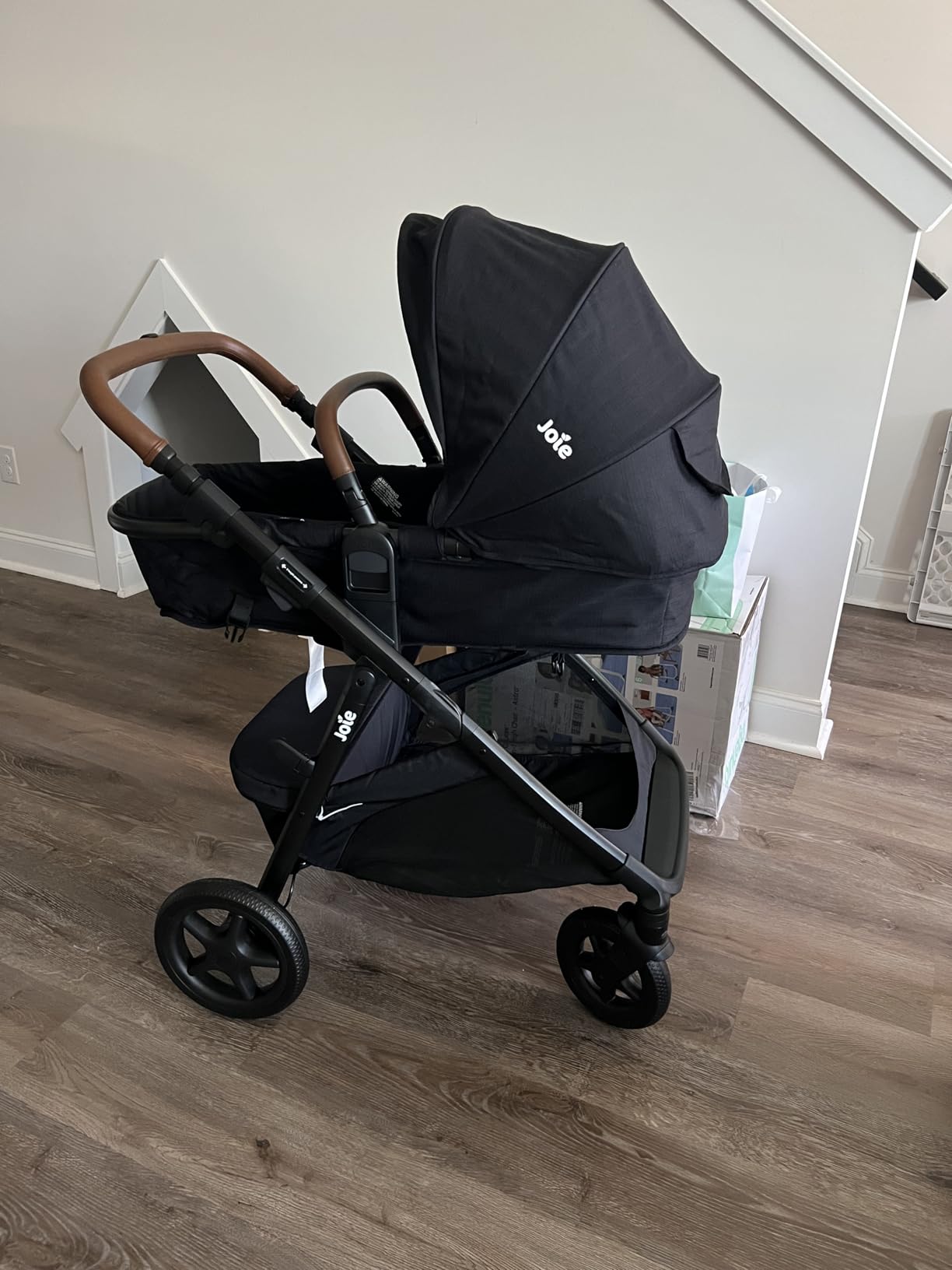 Joie Ginger and Mint Latch Travel System - 4-in-1 Travel System with Base-Free Infant Car Seat & Stroller, Built-in Latch for Easy Install and an Included All-Terrain Stroller (Shale Dark) customer photo 2