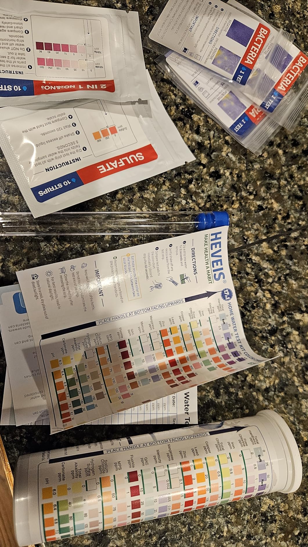 21-in-1 Home Drinking Water Testing Kit - 120 Strips + 4 Bacteria Tests - Tap and Well Water Test Kit, Easy to Test and Read for Hardness, Lead, Iron, Fluoride, pH, Copper, Bacteria and More customer photo 1