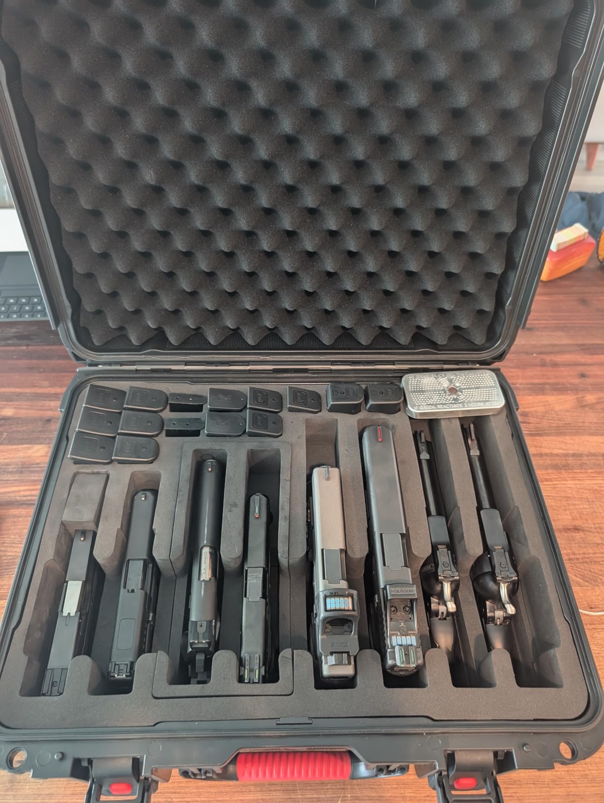 Pistol Gun Case for Multi Handguns - Hold Multiple Pistols & Magazines, Pre-cut Waterproof Hard Shell Gun Box, TSA Approved Pistol Case for SIG Sauer, Smith & Wesson, for Colt, for Revolver, for Glock customer photo 1