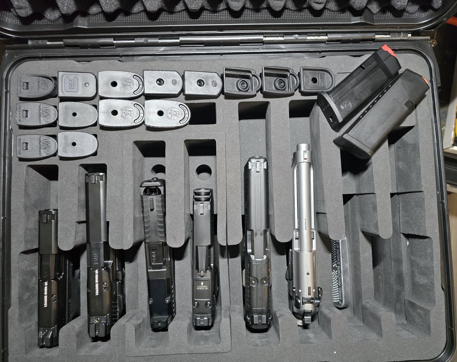 Pistol Gun Case for Multi Handguns - Hold Multiple Pistols & Magazines, Pre-cut Waterproof Hard Shell Gun Box, TSA Approved Pistol Case for SIG Sauer, Smith & Wesson, for Colt, for Revolver, for Glock customer photo 2