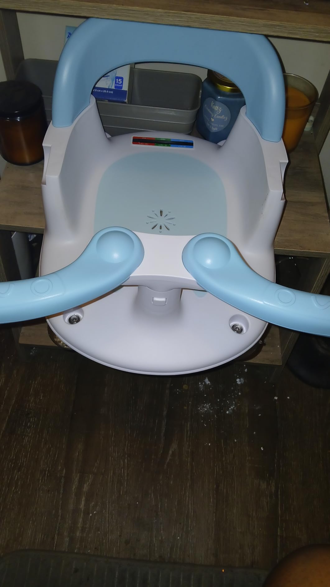 Baby Bath seat for Babies 6 Months & up, 360 Stable Toddler Bath Chair with one-Touch Button, Back Hollow Design, Water Temperature Card & 4 Suction Cups for Safety customer photo 1