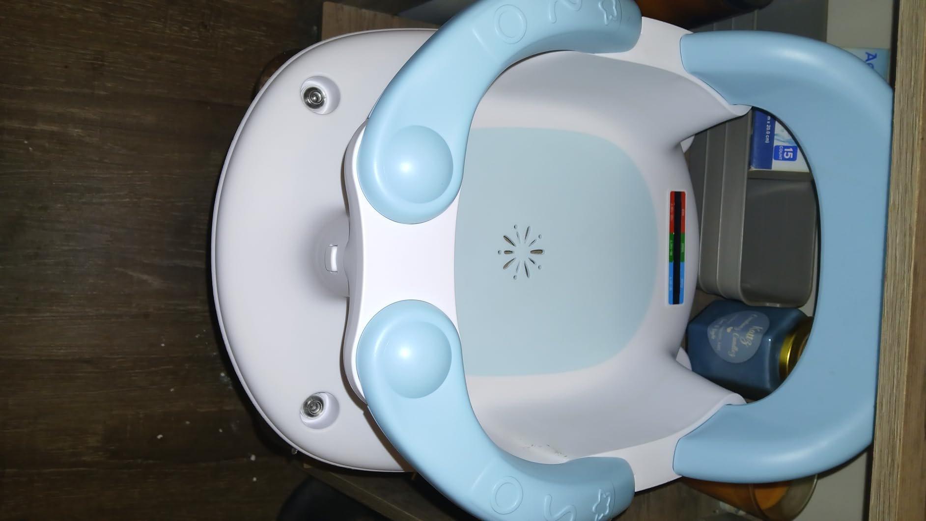 Baby Bath seat for Babies 6 Months & up, 360 Stable Toddler Bath Chair with one-Touch Button, Back Hollow Design, Water Temperature Card & 4 Suction Cups for Safety customer photo 2