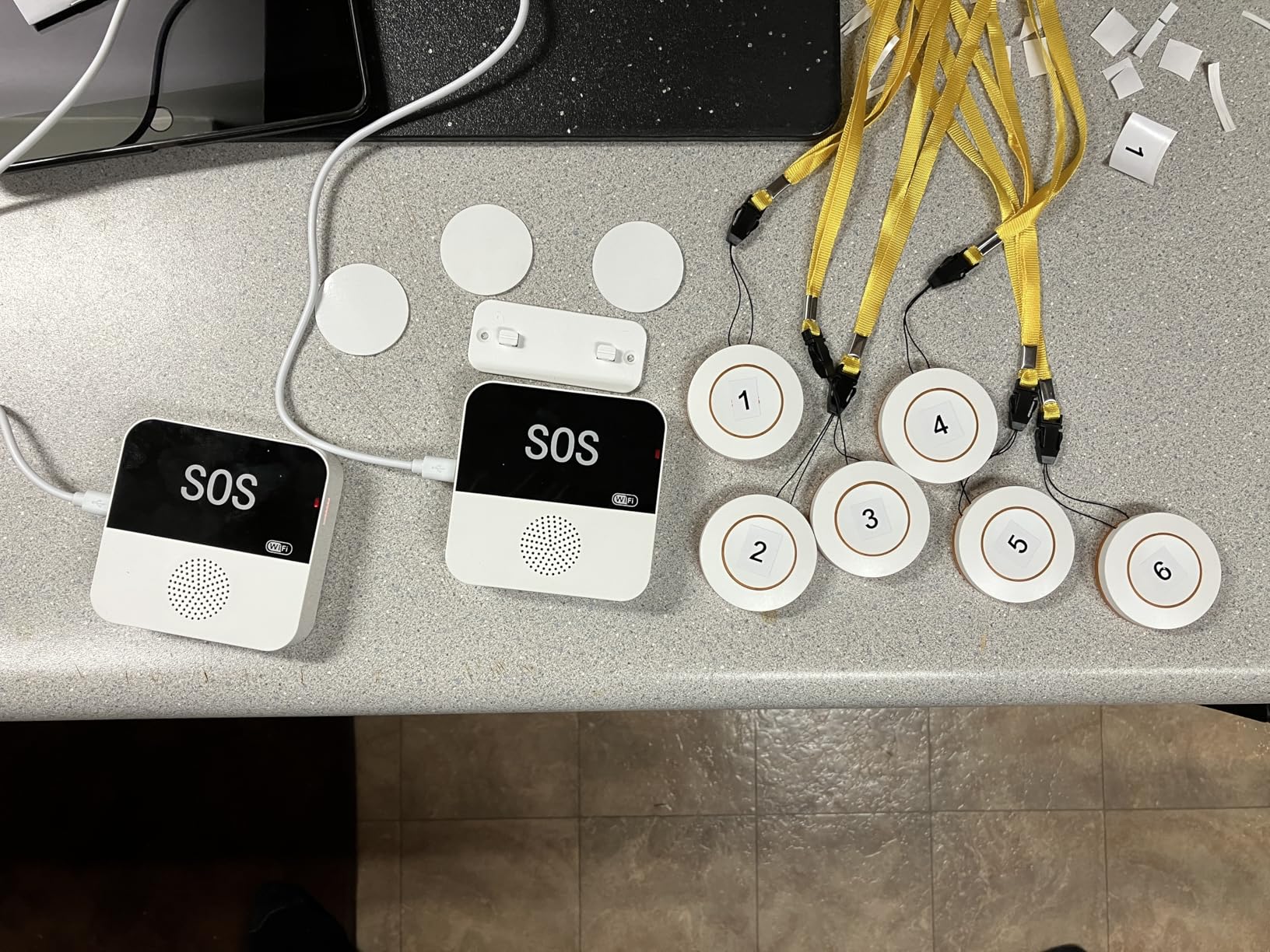 WiFi Caregiver Pager Wireless Call Button with App Alert, Medical Alert Systems for Seniors No Monthly Fee- 2 Caregiver Call Button + Wristband Panic Button, Alert Button for Seniors at Home customer photo 1