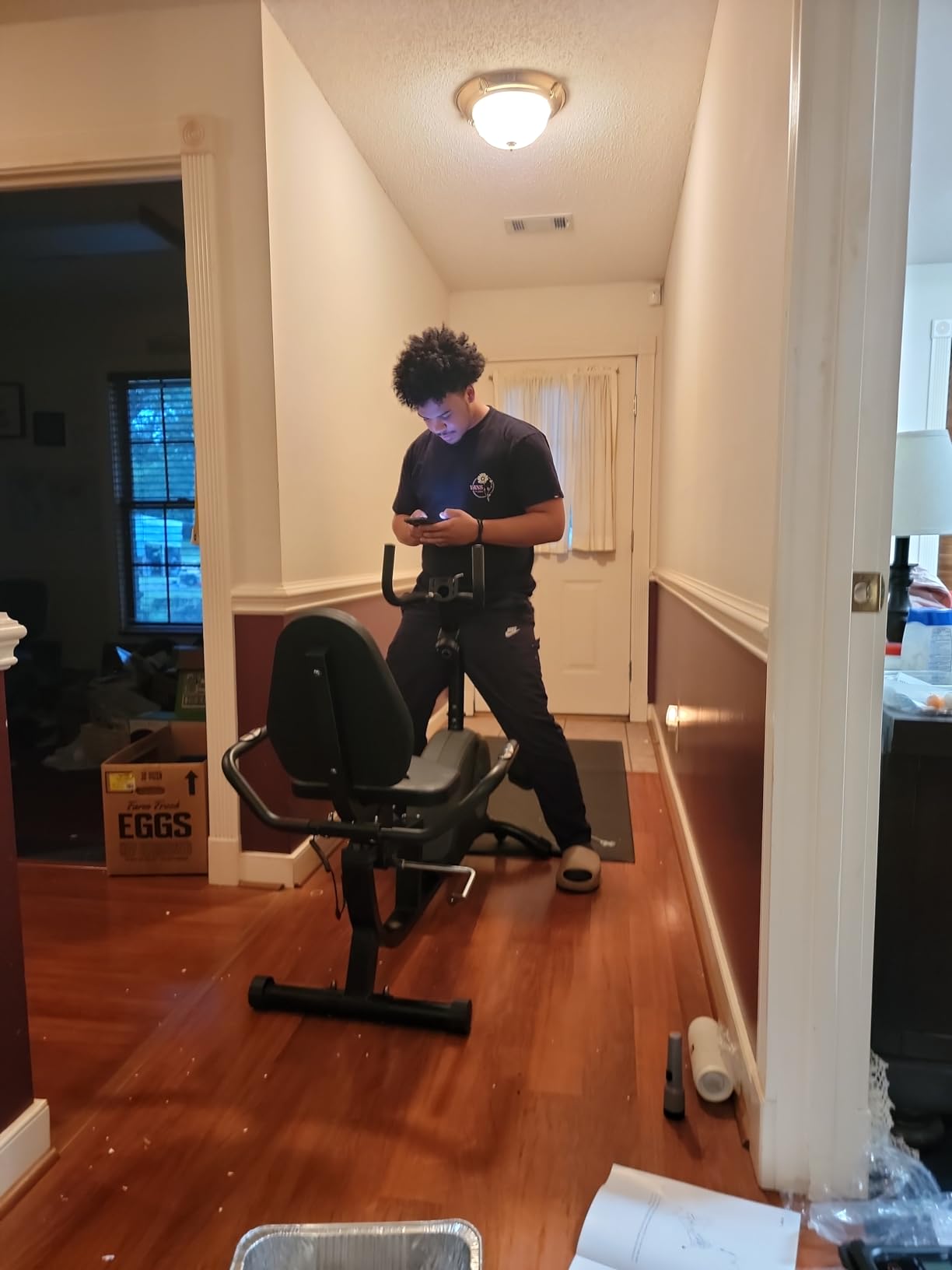 ECHANFIT Recumbent Exercise Bike with Arm Exerciser for Home - Elliptical Recumbent Cross Trainer with Backlit Display, Pulse Sensor, 8-Level Magnetic Resistance, 380LBS Weight Capacity customer photo 1