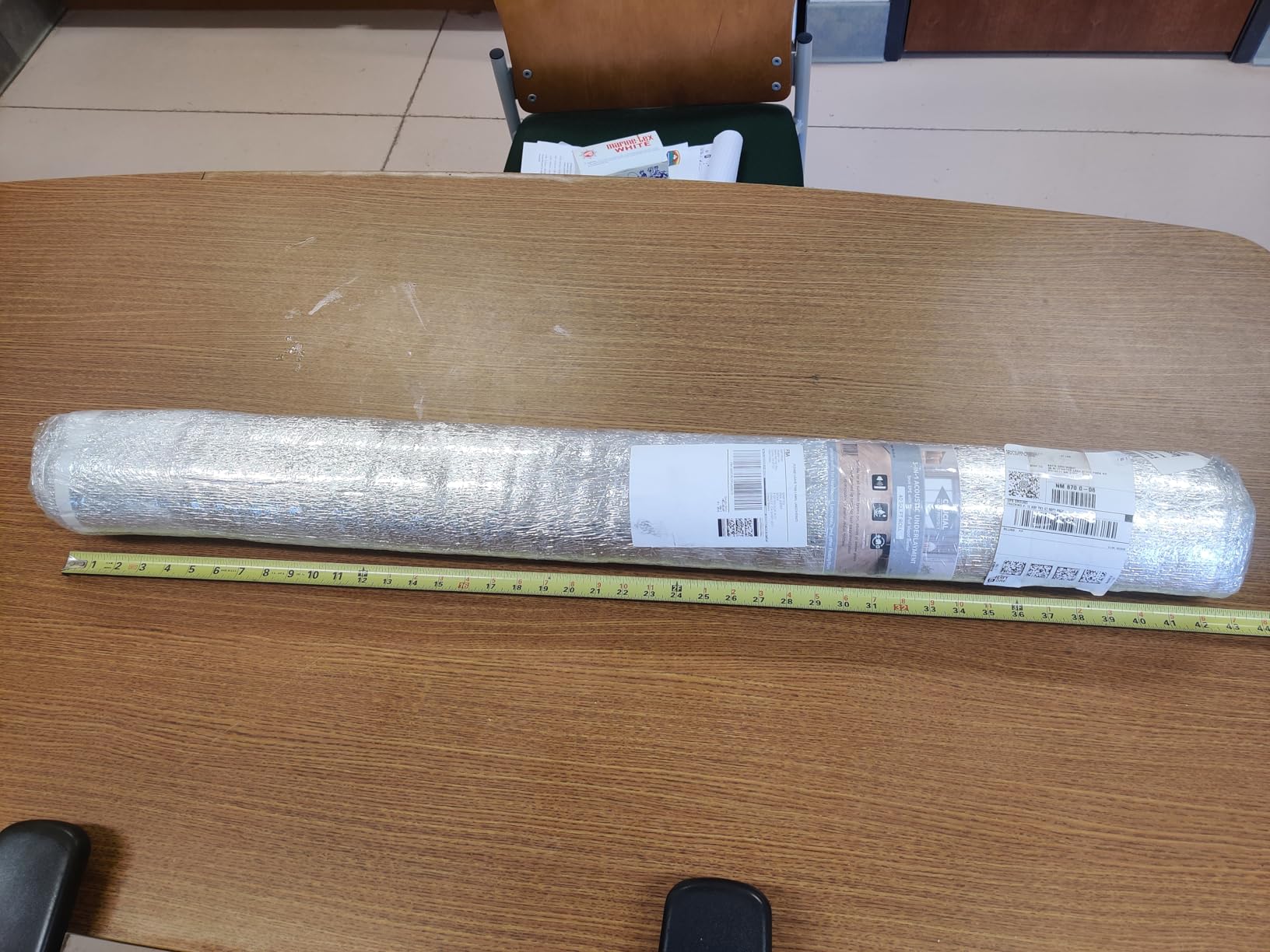 3-in-1 Acoustic Premium Floor Underlayment - 200 sqft Roll - 3mm Thick EPE with Silver Foil Vapor Barrier with Tape - Moisture Barrier, Thermal Insulation, Sound Insulation (Silver Protect) customer photo 2