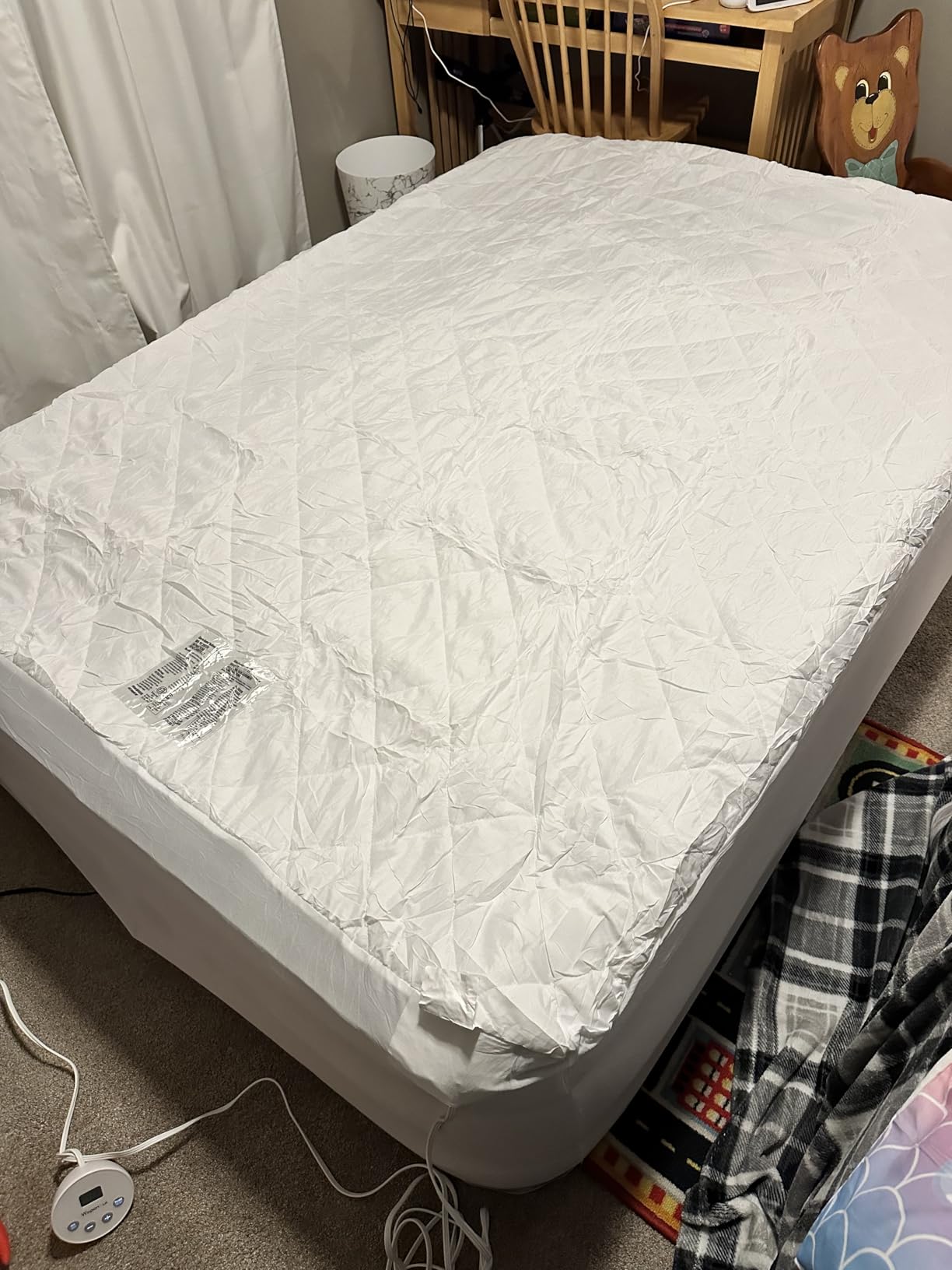 Wapaneus Heated Mattress Pad Queen Size 10 Heat Settings & Dual Control with 1-12 Hours Timer Auto Off,Deep Pocket Fits up to 18