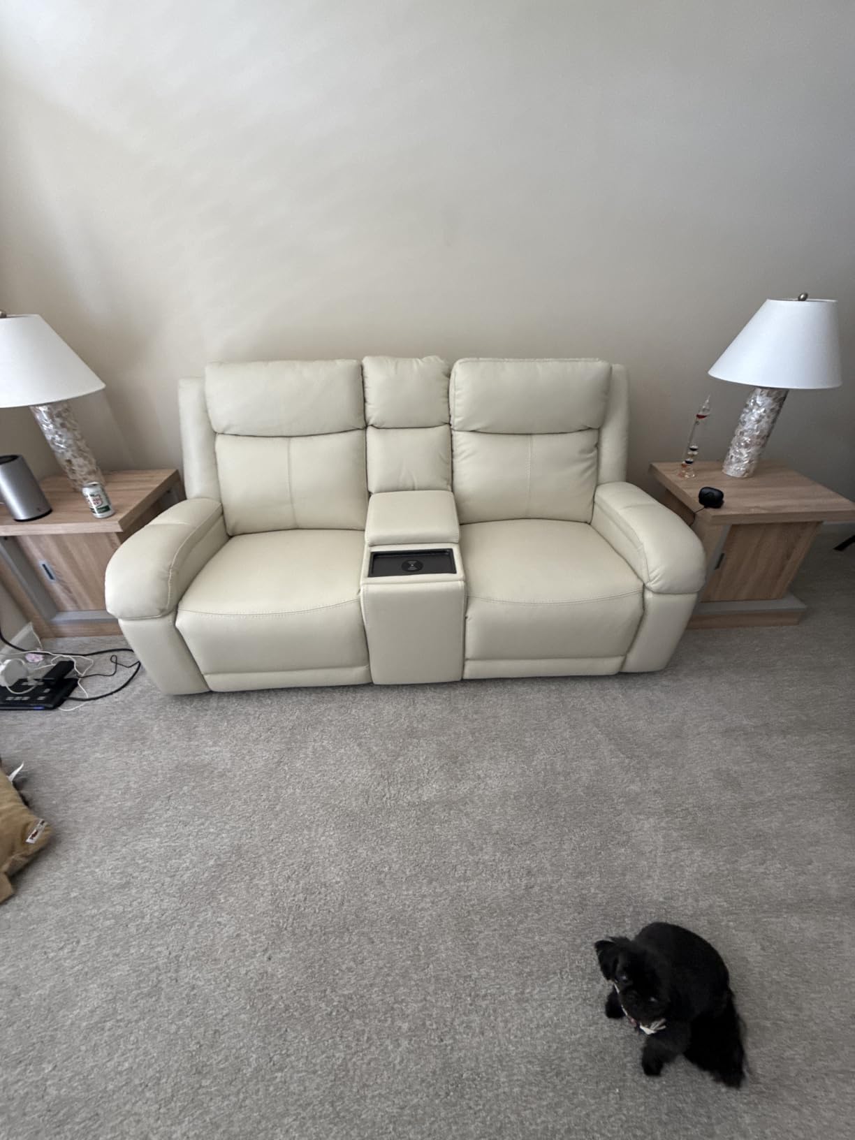 Watson & Whitely Genuine Leather Power Loveseat Recliner Sofa, Wall Hugger Loveseat Reclining Sofa with Storage Console, Power Headrest, Cup Holders, Dual Recliners for Living Room, RV, Saddle Brown customer photo 2