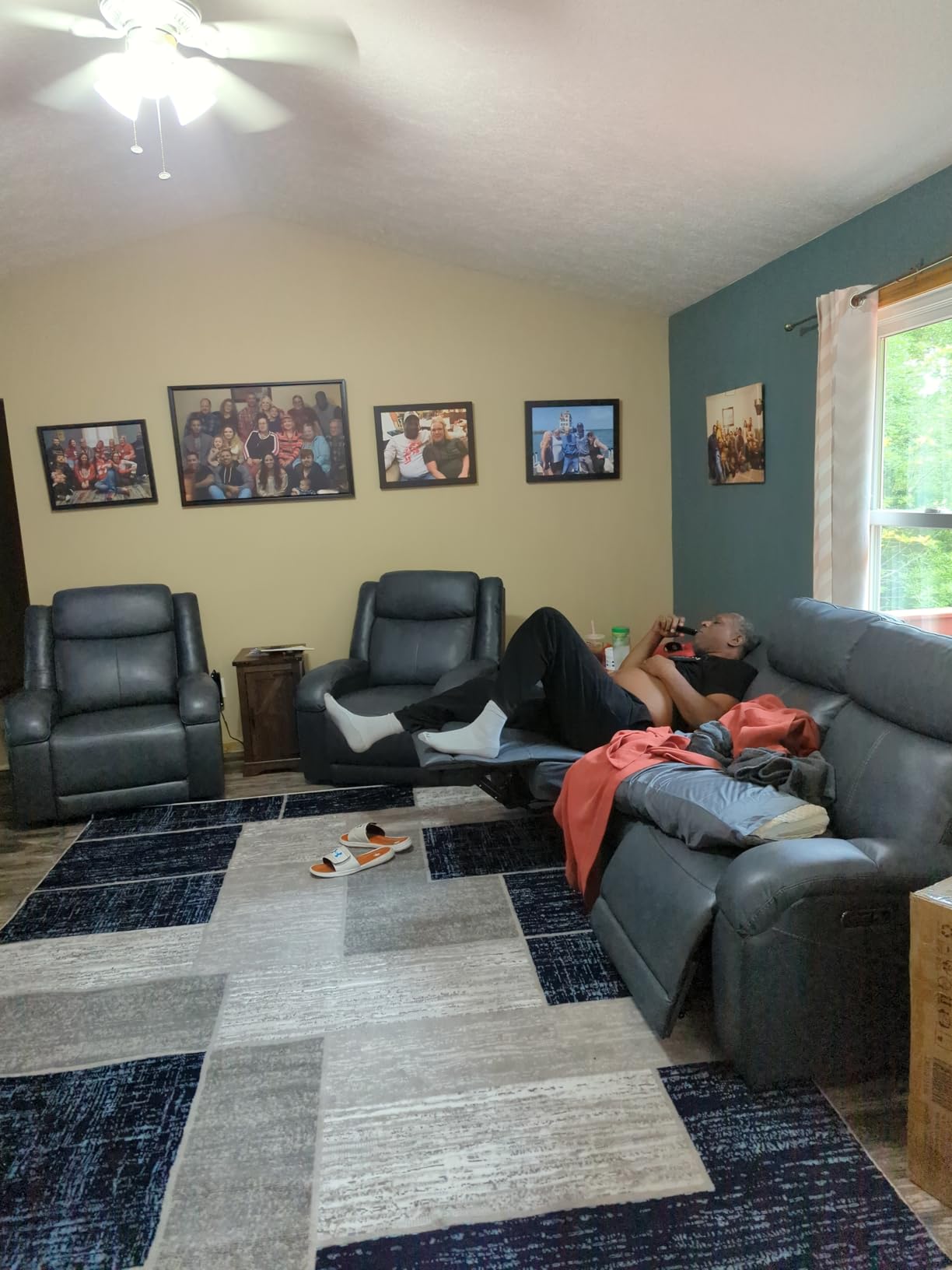 Watson & Whitely Genuine Leather Power Recliner Sofa, 3 Seater Wall Hugger Reclining Sofas with Power Headrest, USB & TypeC Ports, Electric Recliner Couch Set for Living Room, Saddle Brown customer photo 1