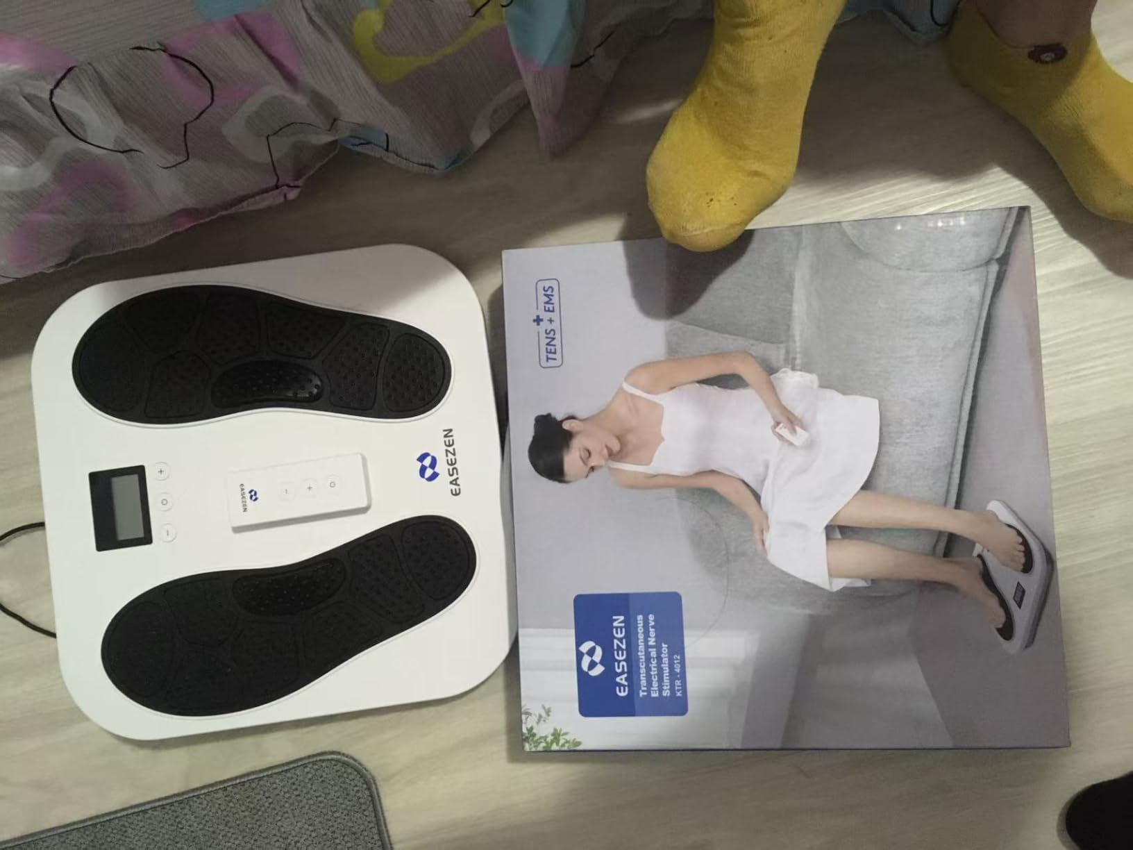 Foot Massager for Neuropathy, Rechargeable TENS EMS Foot Stimulator with 10 Modes 20 Intensities, Feet Circulation Stimulator for Neuropathy, Plantar Fasciitis, Gifts for Mom Dad customer photo 2