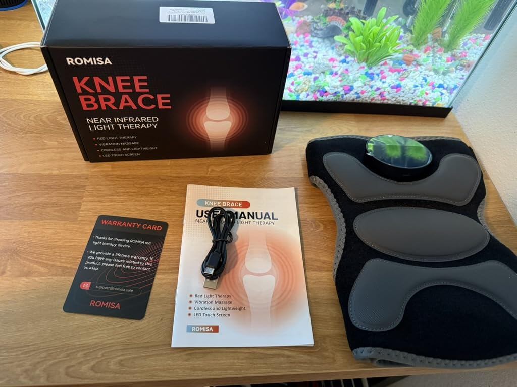 Upgraded PRO Red Light Therapy Knee Brace & 4 Vibration Massage - Rechargeable Controller, 660nm&850nm Red Light Therapy Heated Device for Knee/Elbow/Shoulder customer photo 1