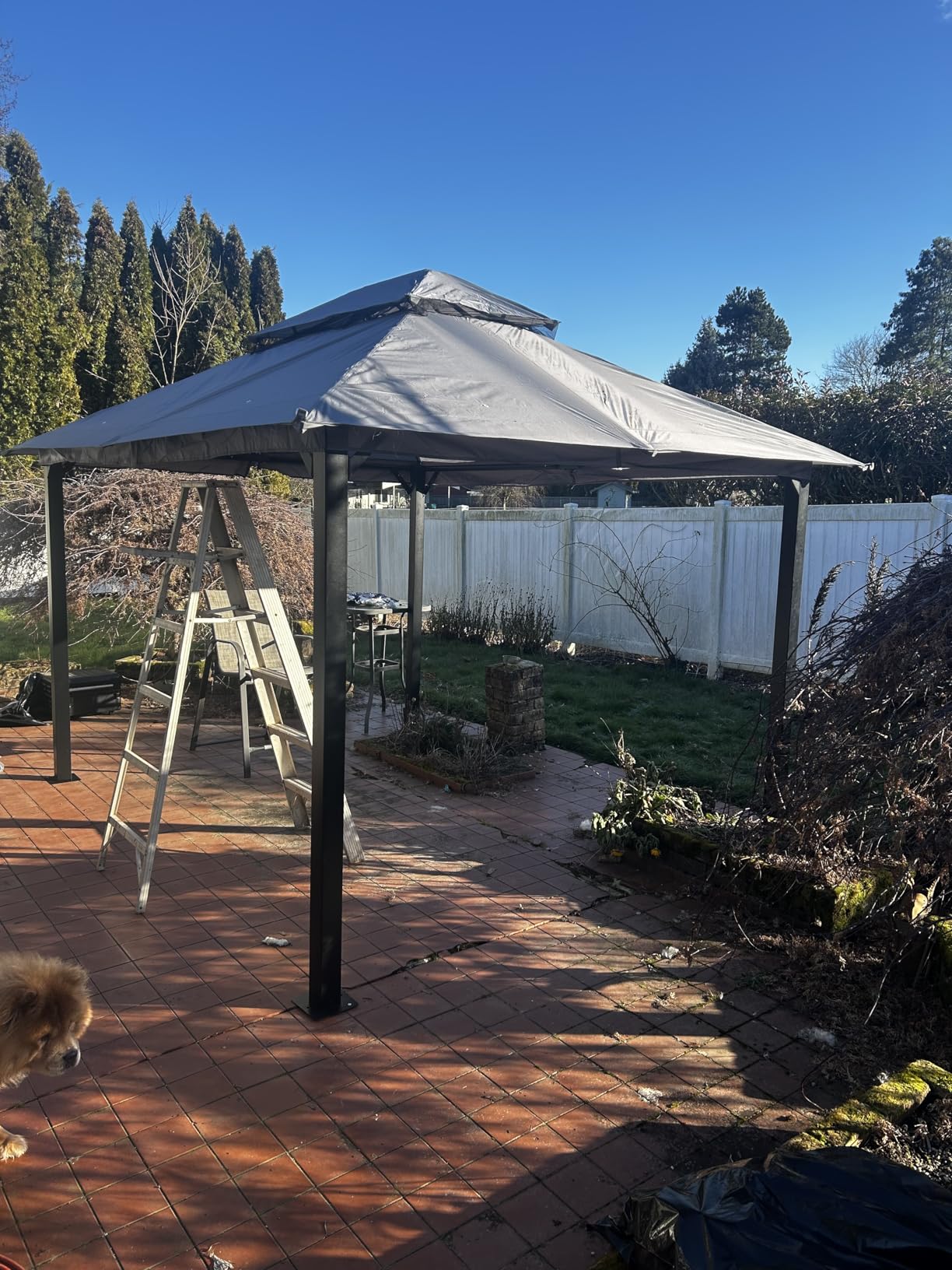 Aoxun Outdoor Gazebo for Patio 10x12, Metal Frame Canopy with Double Roofs, Heavy Duty Party Tent and Shelter with Mosquito Netting and Privacy Screen for Backyard, Lawn, Garden, Deck customer photo 1