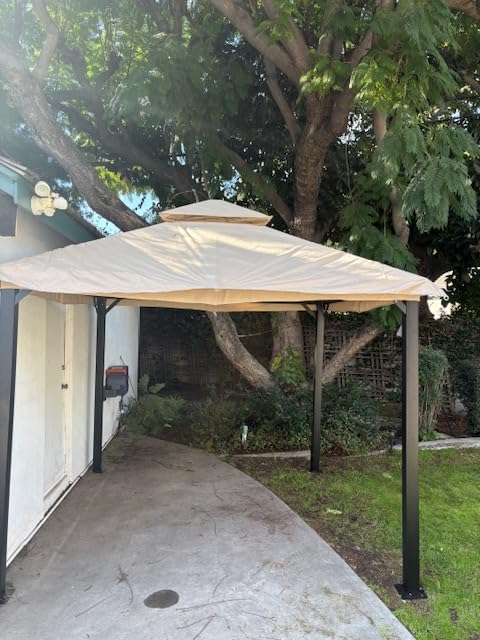 Aoxun Outdoor Gazebo for Patio 10x12, Metal Frame Canopy with Double Roofs, Heavy Duty Party Tent and Shelter with Mosquito Netting and Privacy Screen for Backyard, Lawn, Garden, Deck customer photo 2