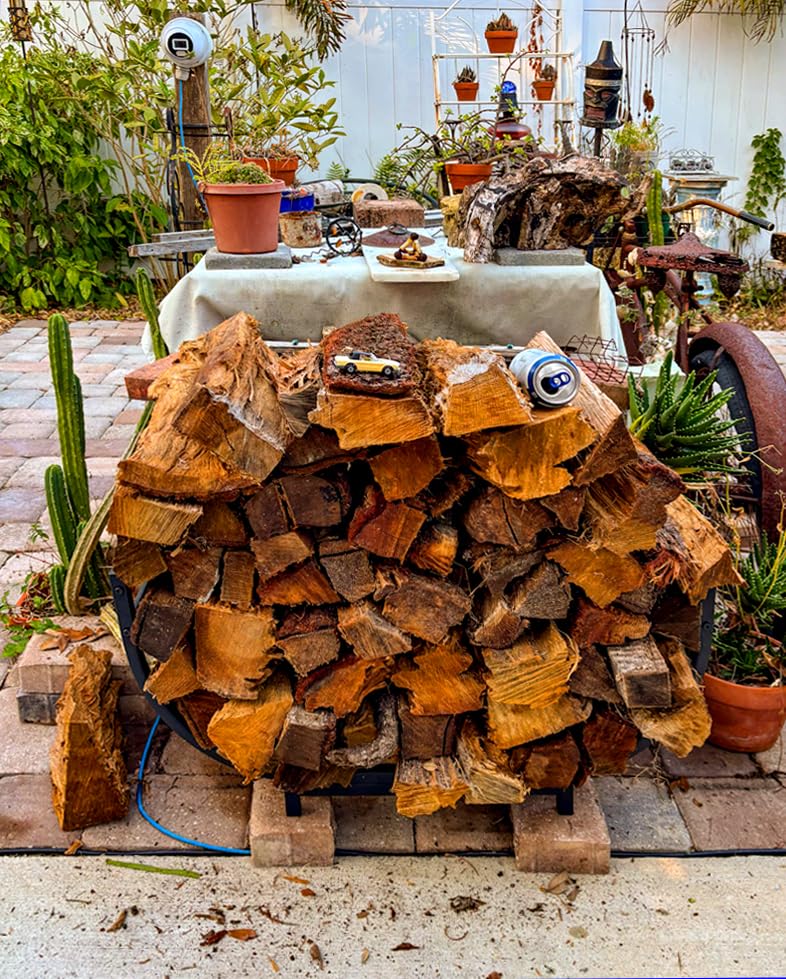 facka Curved Firewood Rack, 30 Inch Indoor Outdoor Log Firewood Holder, Metal Fireplace Wood Storage, Waterproof & Rustproof customer photo 1