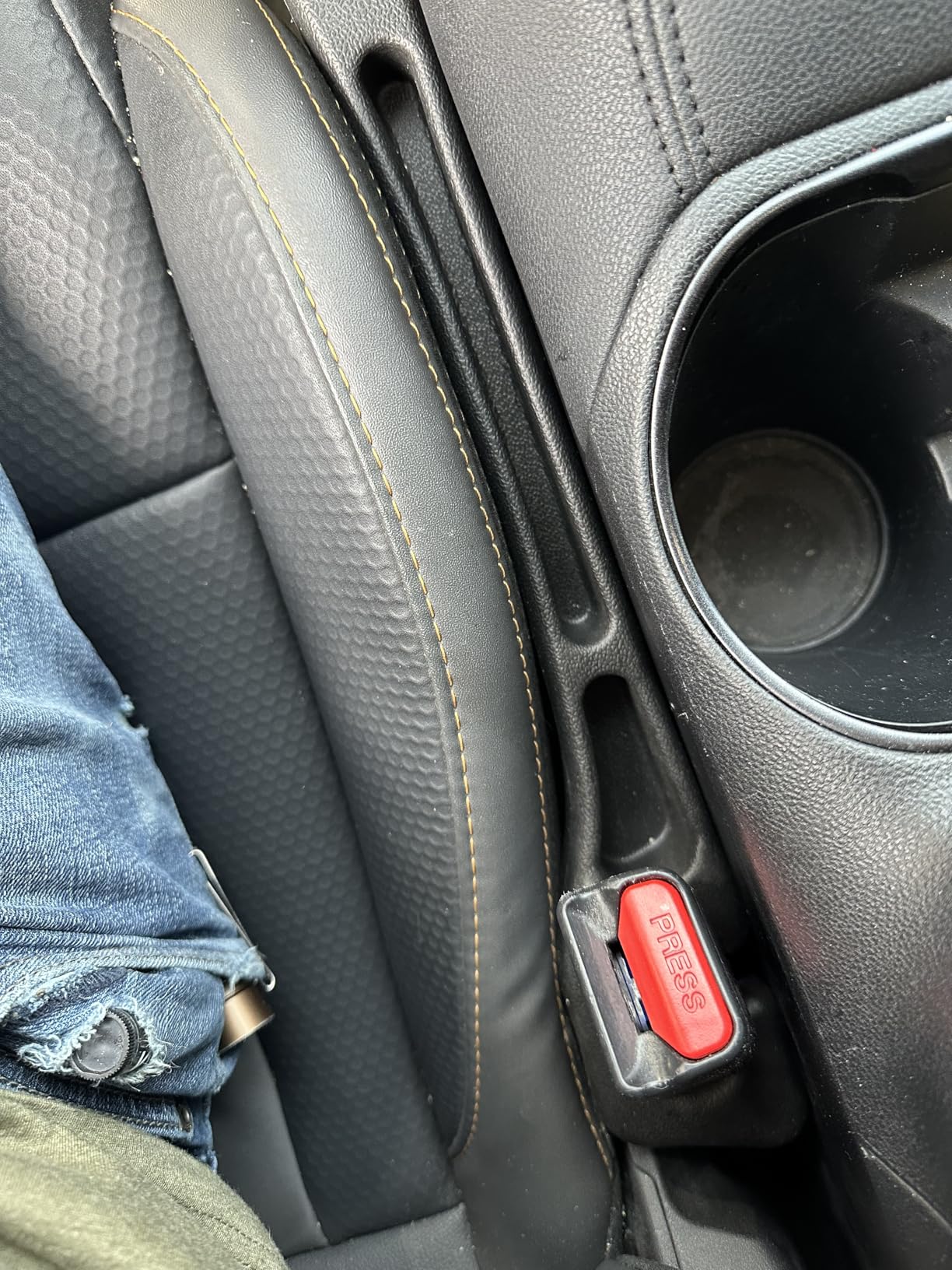 Car Seat Gap Filler Organizer Universal for Car SUV Truck Accessories Seat Gap Plug Blocker with Storage Slot Black 2 Pack customer photo 1