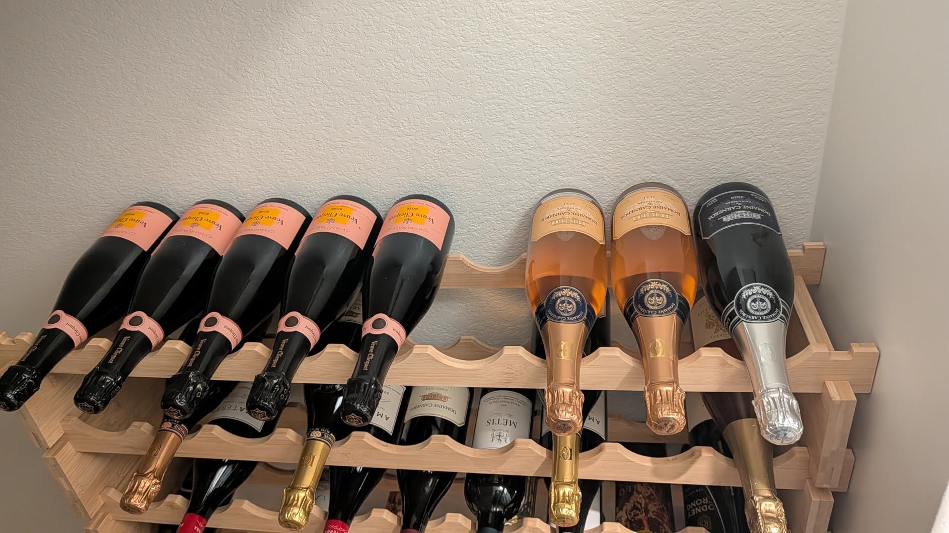 90 Bottle Stackable Storage Modular Wine Rack Cabinet Bamboo freestanding Floor Wine Holder Display Shelves customer photo 1