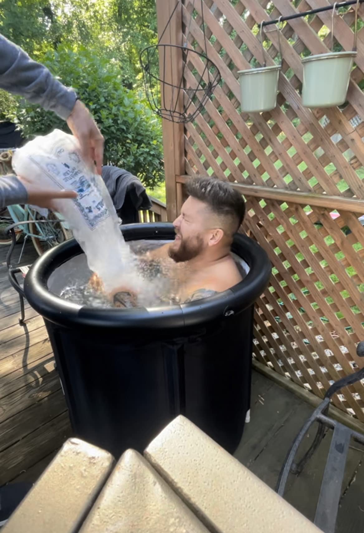 The Cold Pod Cold Plunge Tub: 85 Gal Round Tub with Full-Wrap UV-Reflective Insulation Cover Bundle for Indoor & Outdoors Use - Portable Ice Bath Tub for Athletes&Crossfitters &Wim Hof Enthusiasts customer photo 1