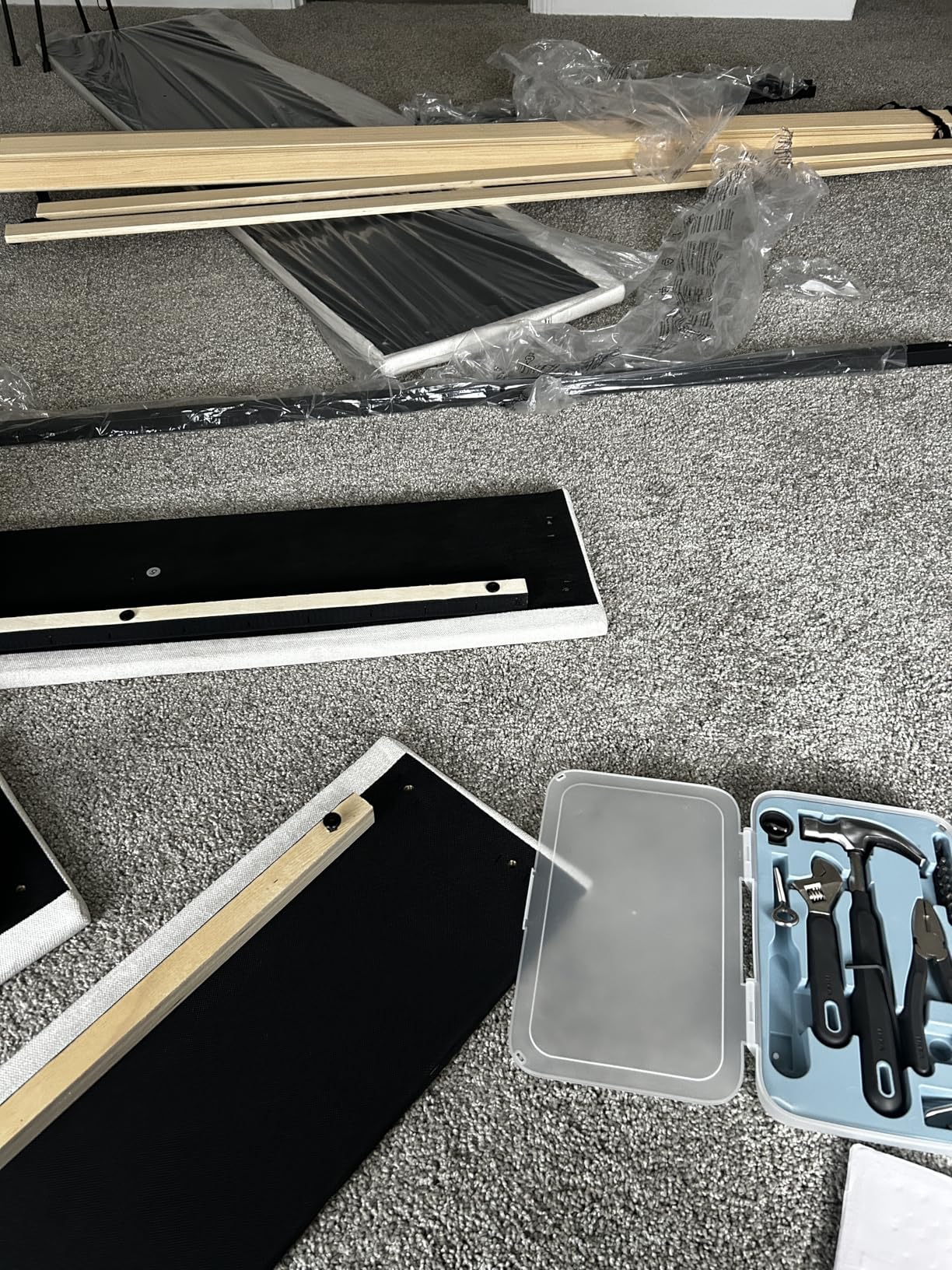 koorlian Queen Bed Frame Chenille Upholstered Platform Bed with Headboard and Footboard, 51